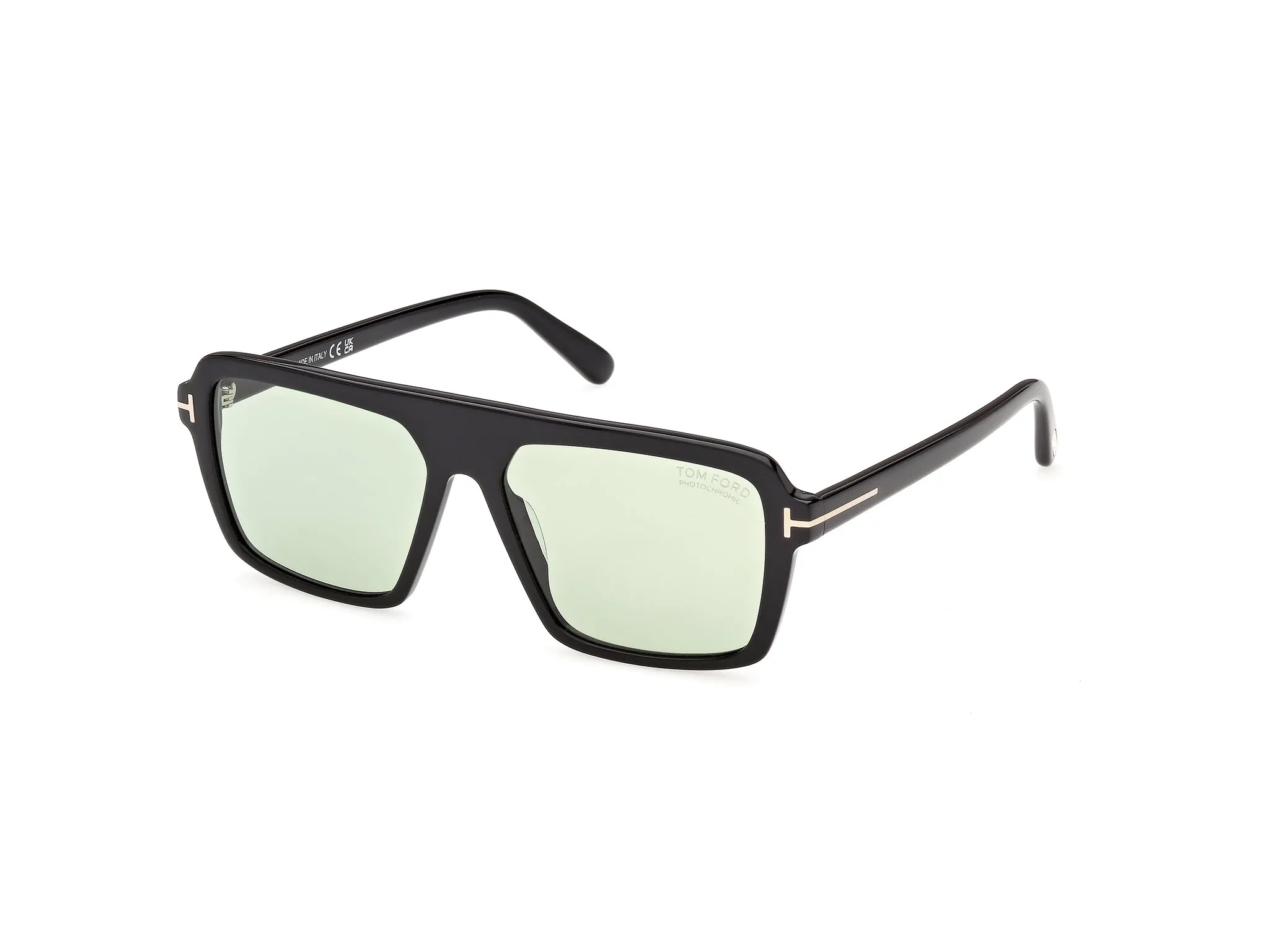 TOM FORD FT1176 VINCENT 01N Occhiali da sole Acetato Nero Verde Pilot Normale - immagine 1