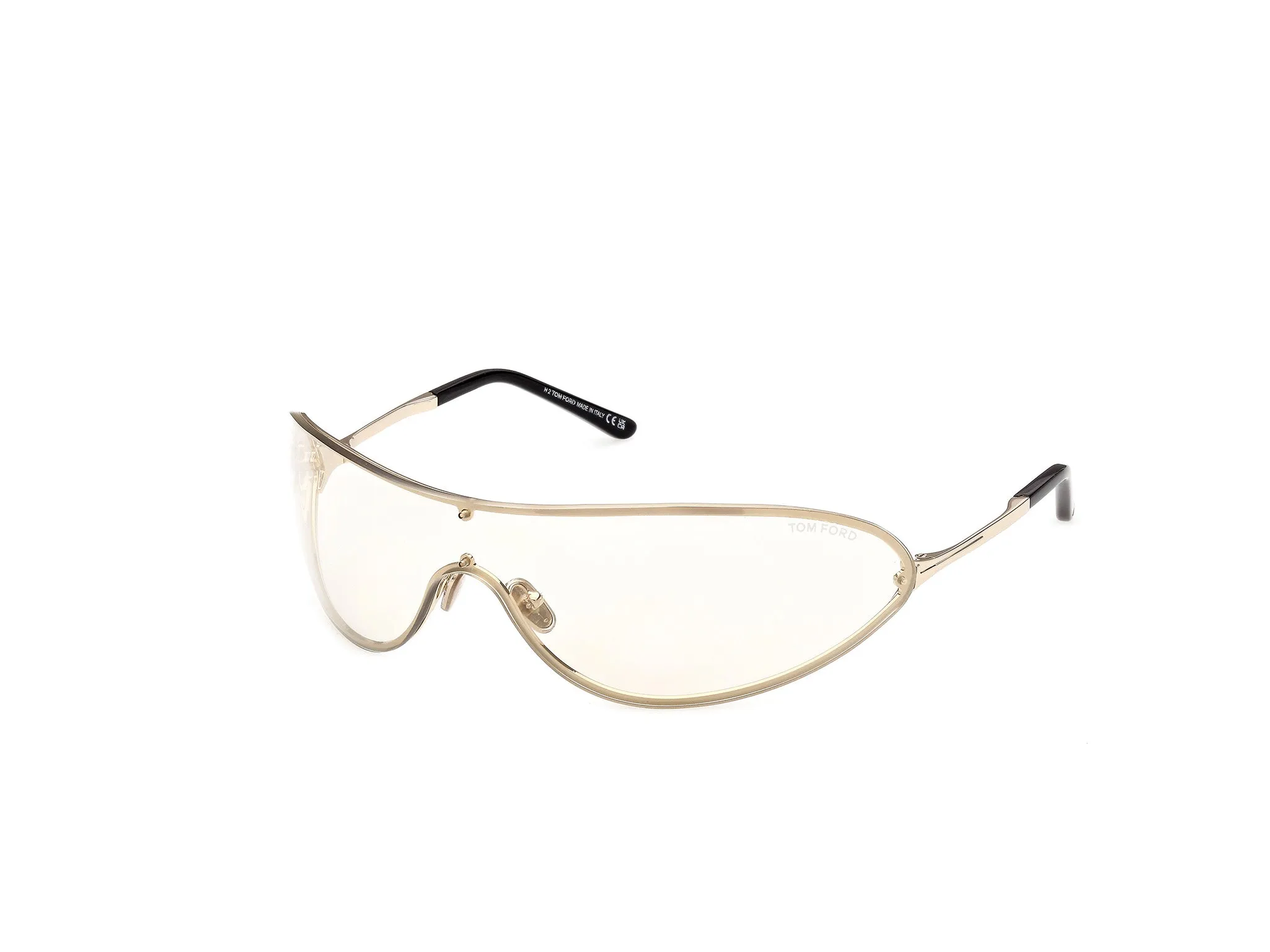 TOM FORD FT1396 BRADY-02 32C Occhiali da sole Metallo Oro Fumo Maschera Normale - immagine 1