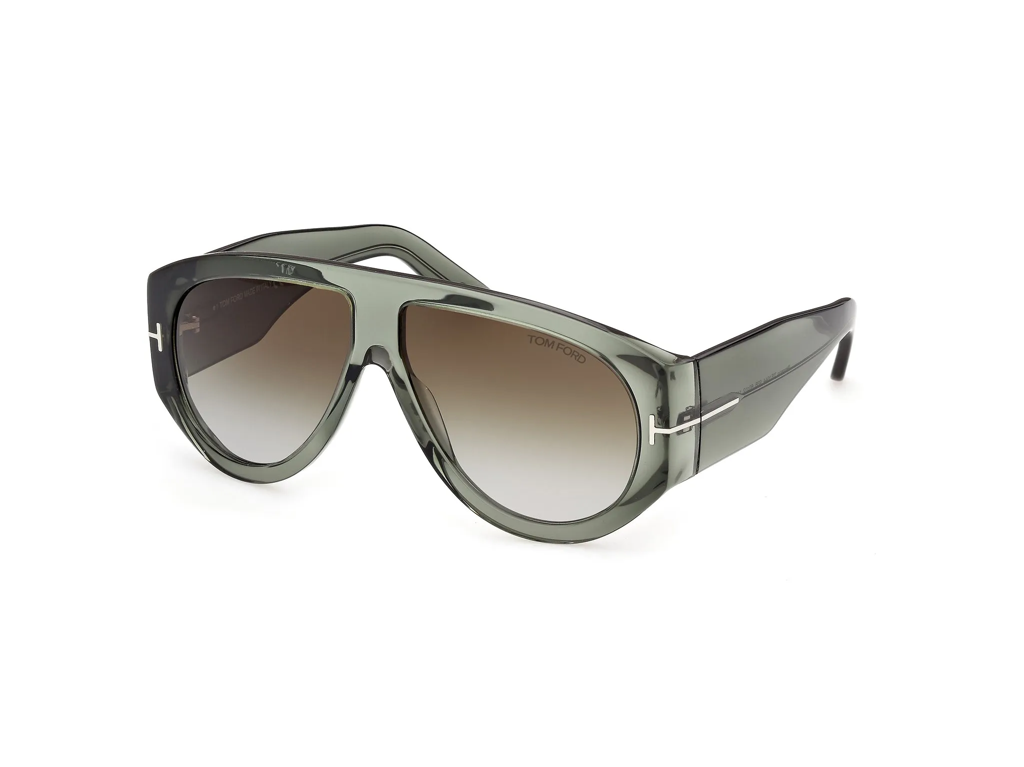TOM FORD FT1044 BRONSON 93B Occhiali da sole Acetato Verde Fumo Pilot Normale - immagine 1