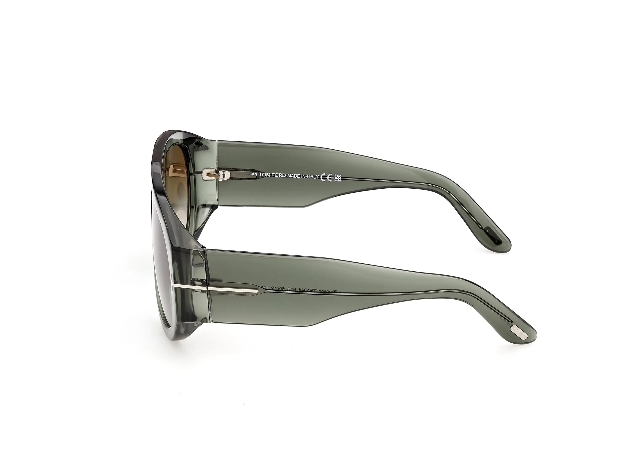 TOM FORD FT1044 BRONSON 93B Occhiali da sole Acetato Verde Fumo Pilot Normale - immagine 3
