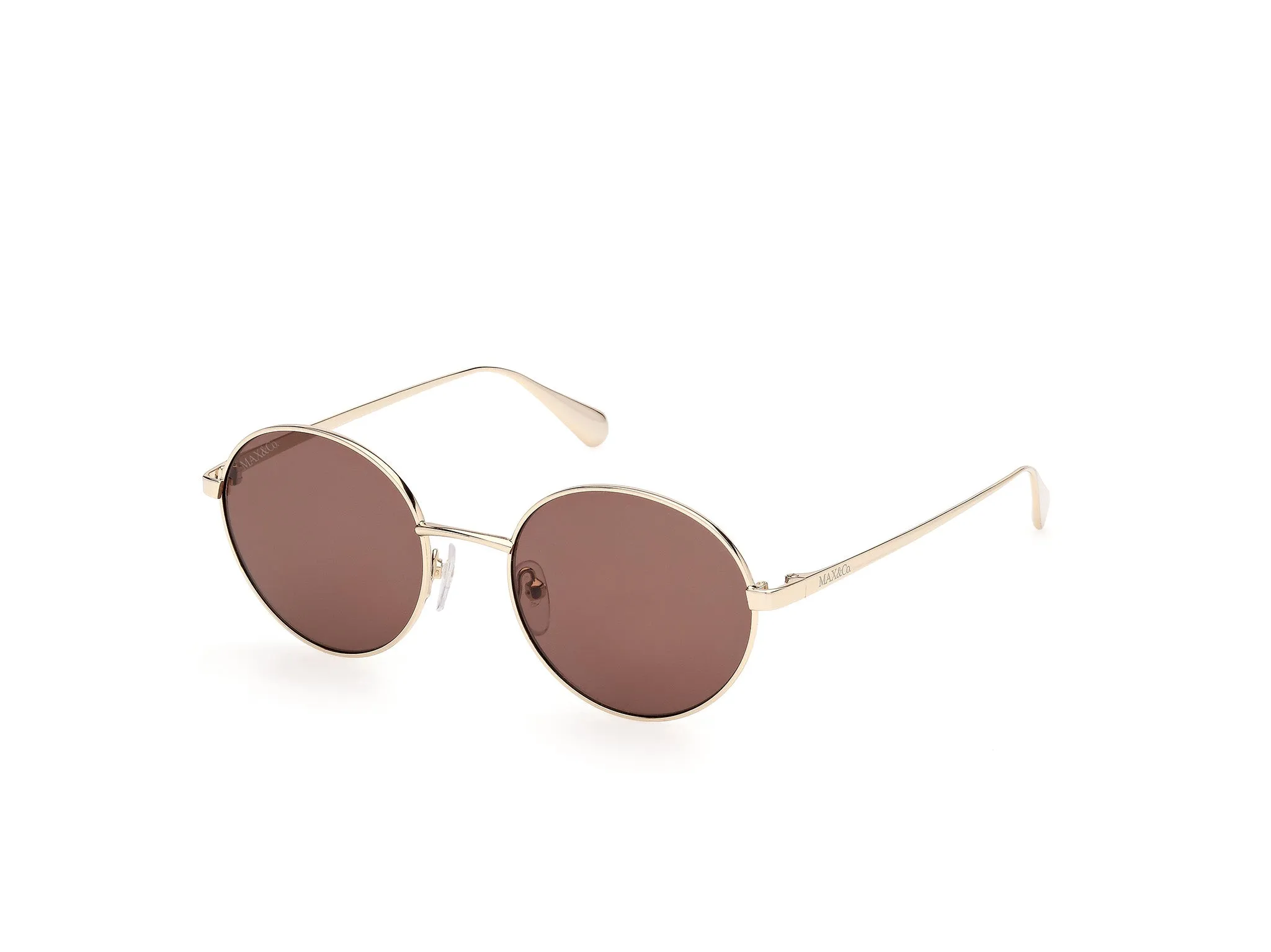 MAX&Co MO0166 32A Occhiali da sole Metallo Oro Marrone Rotonda Normale - immagine 1