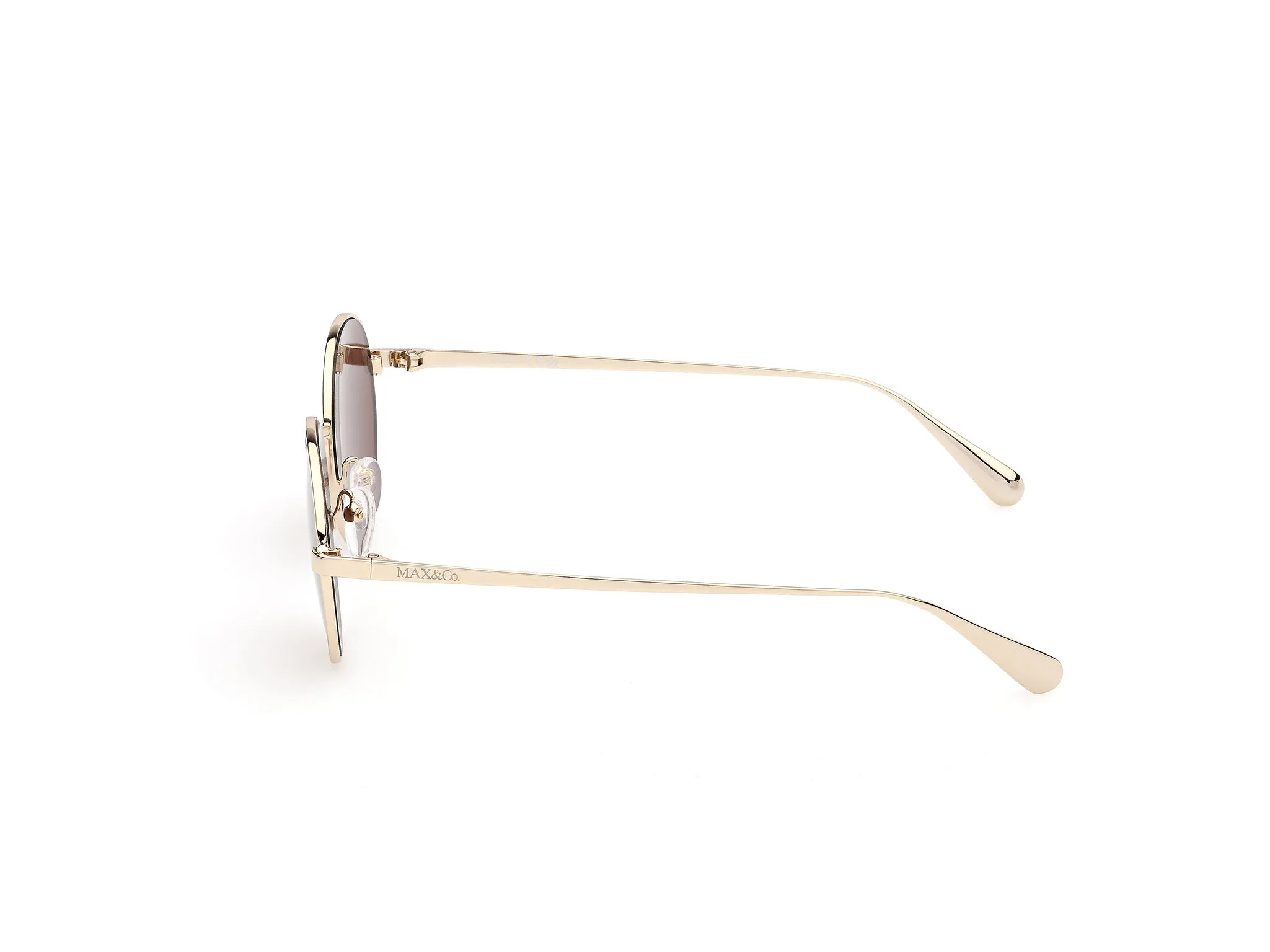 MAX&Co MO0166 32A Occhiali da sole Metallo Oro Marrone Rotonda Normale - immagine 3