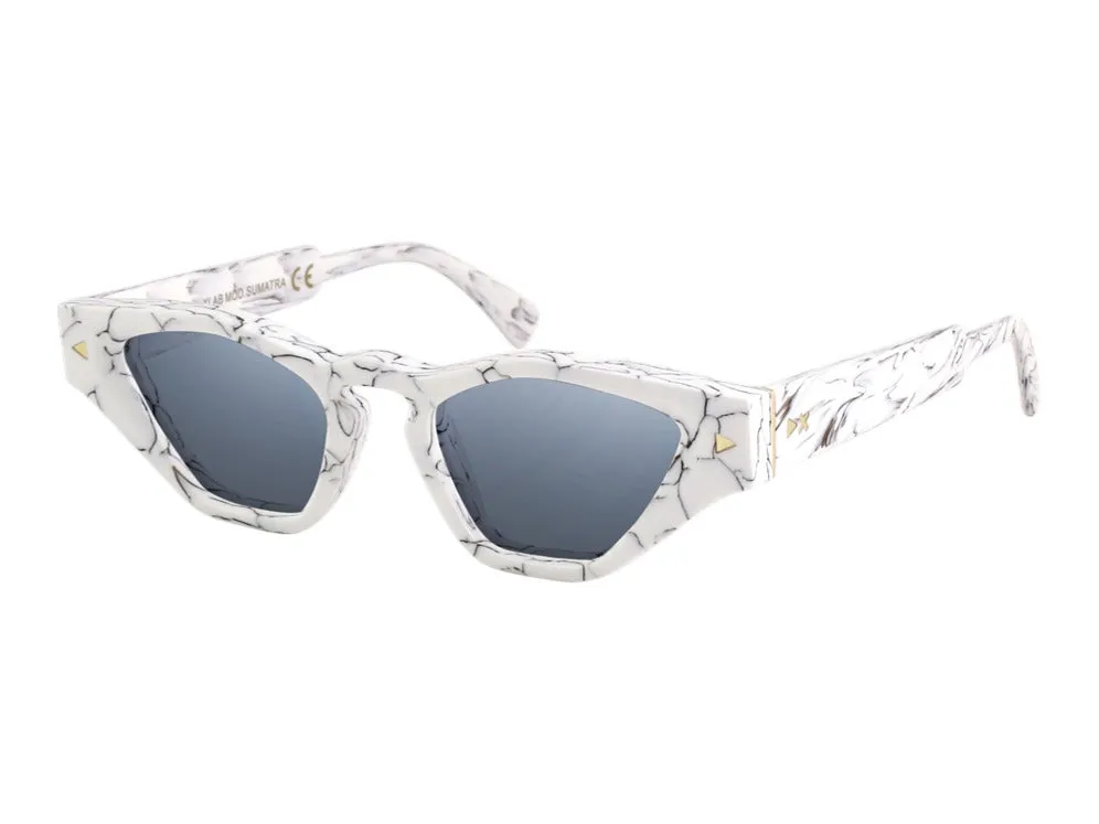 XLAB Donna Sumatra Montature da vista Acetato Marmo Bianco Marrone Cat Eye Fotocromatiche - immagine 4