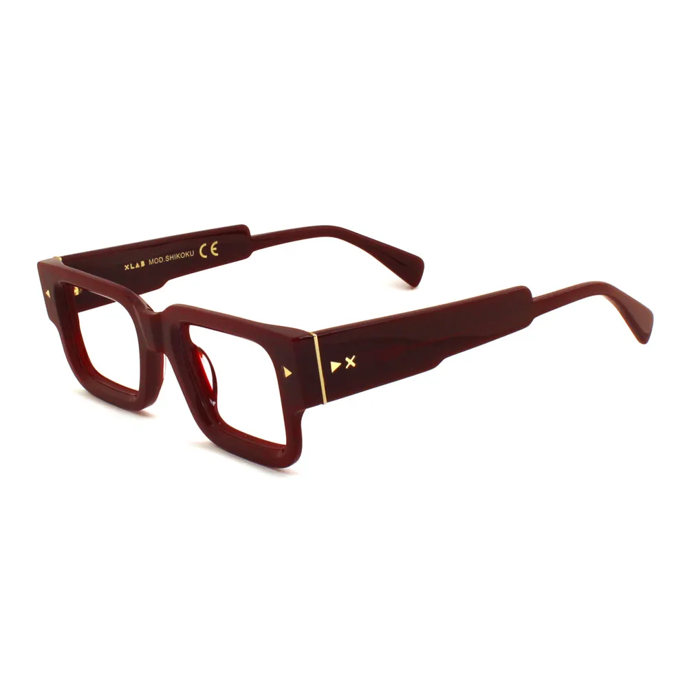 XLAB Unisex Shikoku Montature da vista Acetato Nero Marrone Squadrata Fotocromatiche - immagine 1