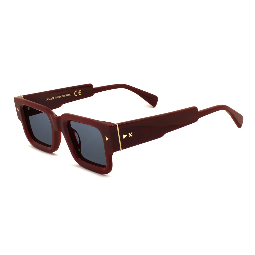 XLAB Unisex Shikoku Montature da vista Acetato Nero Marrone Squadrata Fotocromatiche - immagine 4