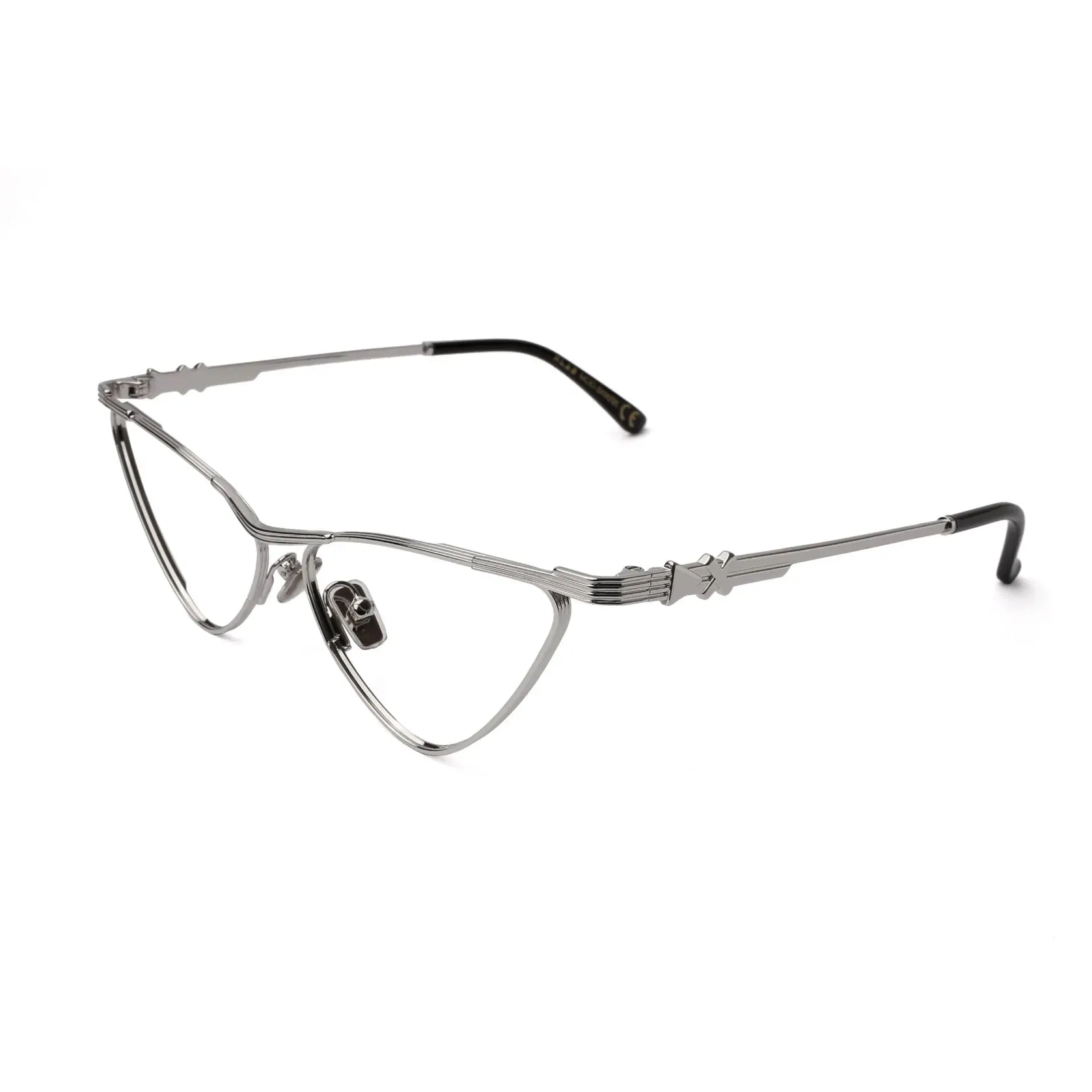 XLAB Shark Montature da vista Metallo Argento Cat Eye Antiriflesso Antiriflesso - immagine 1