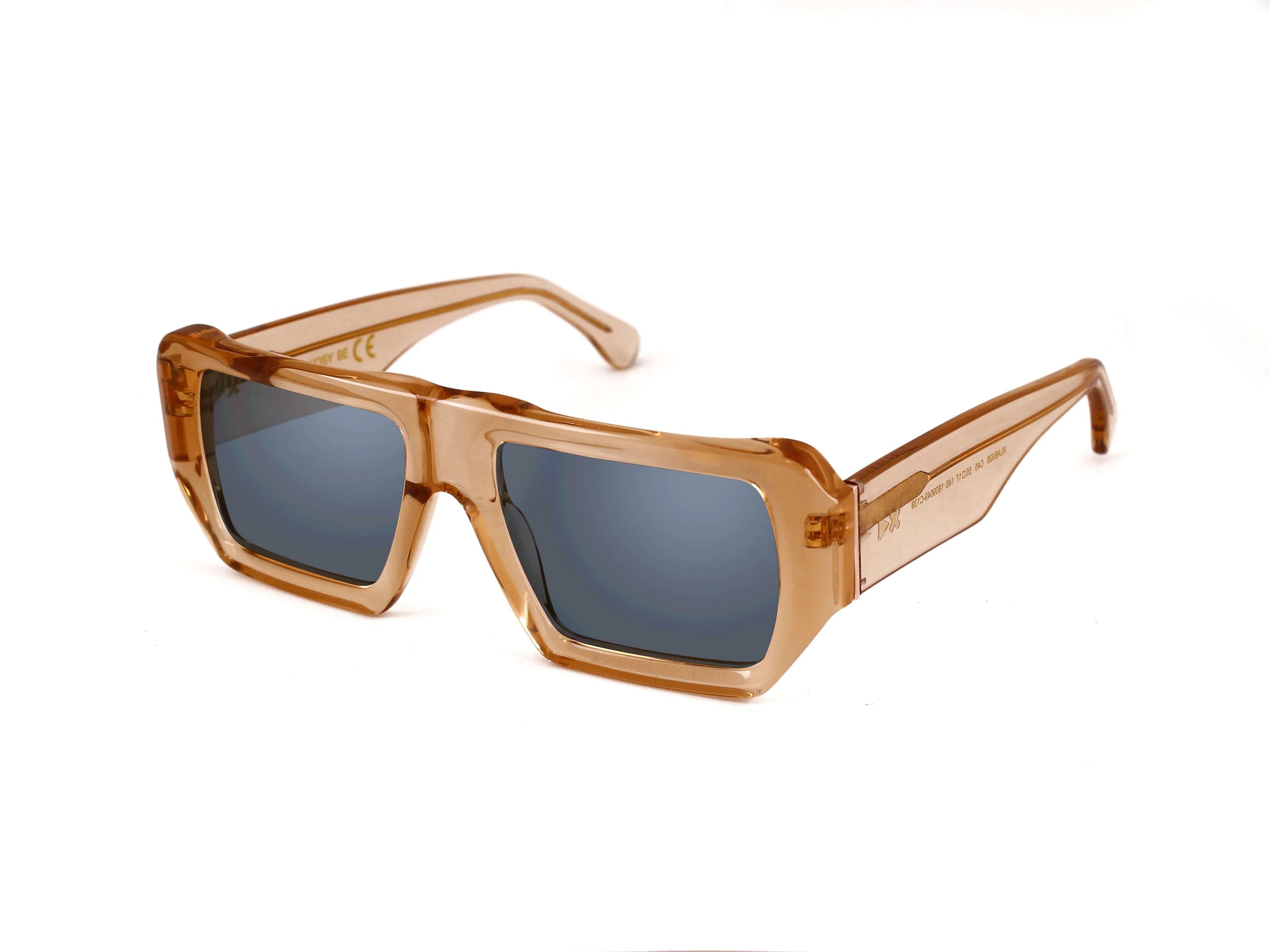 XLAB Unisex Nosy Be Montature da vista Acetato Champagne Marrone Squadrata Fotocromatiche - immagine 3