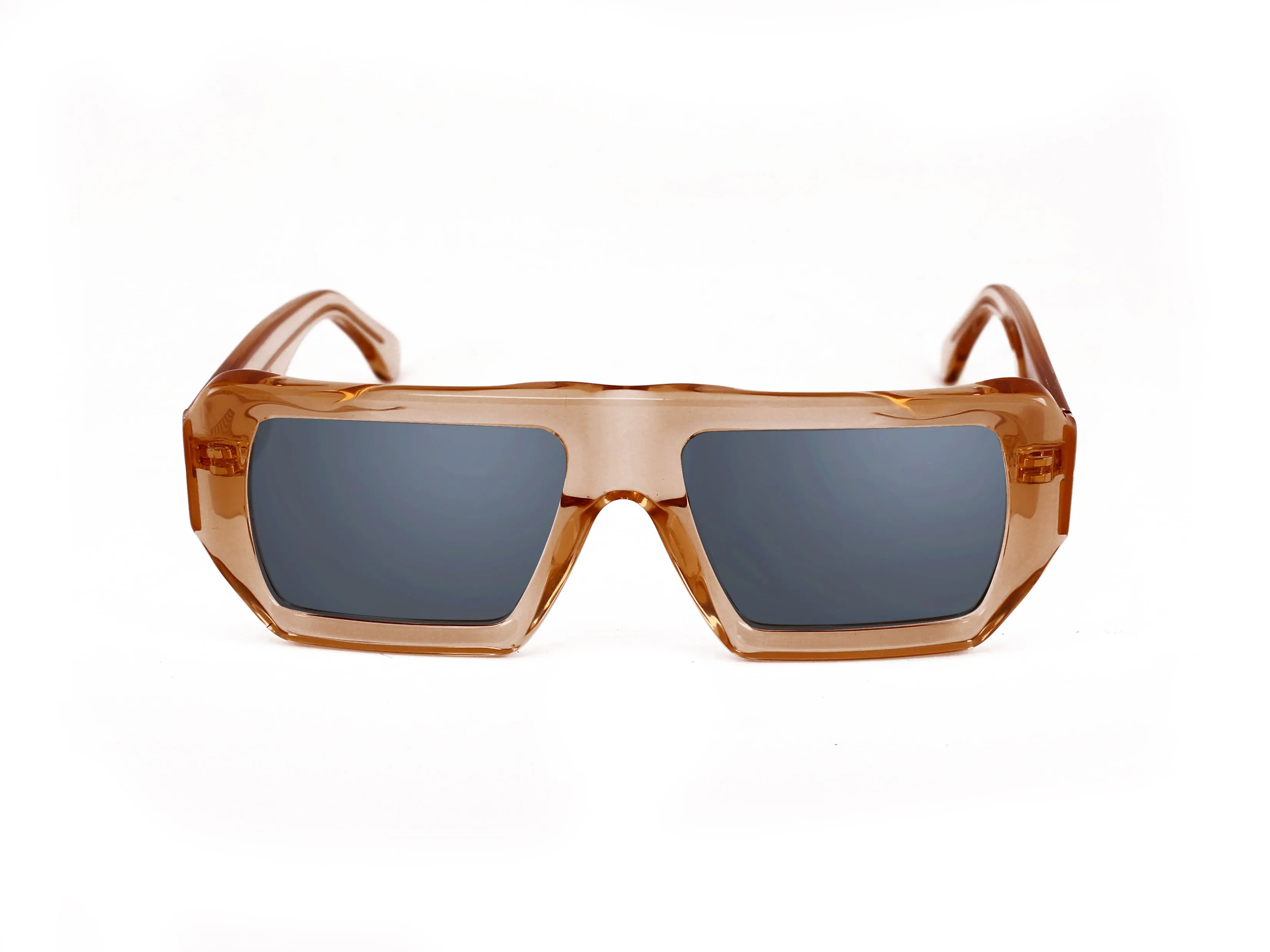 XLAB Unisex Nosy Be Montature da vista Acetato Champagne Marrone Squadrata Fotocromatiche - immagine 4