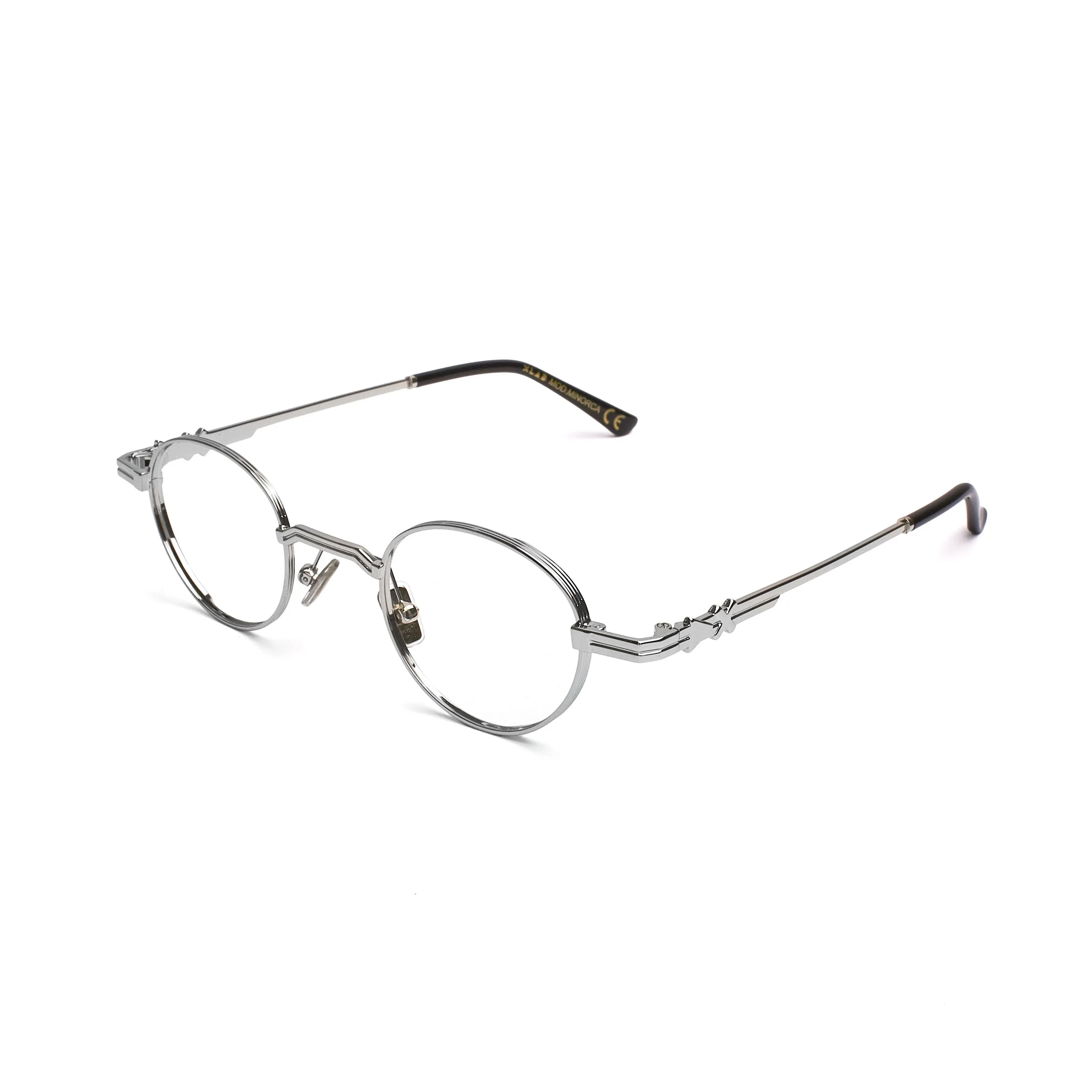 XLAB Unisex Minorca Montature da vista Metallo Argento Rotonda Antiriflesso Antiriflesso - immagine 1