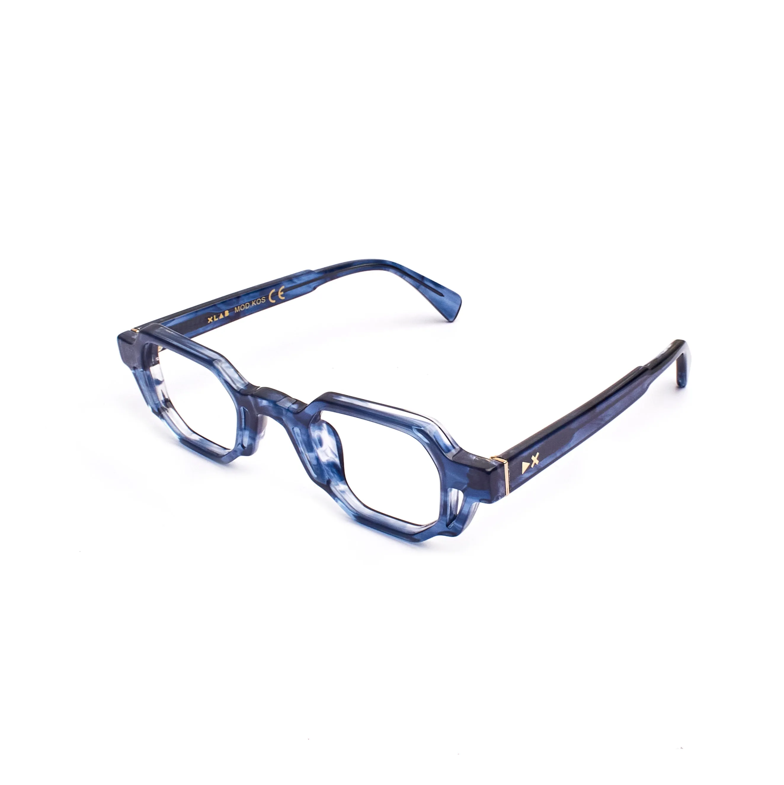 XLAB Unisex Kos fotocromatico Montature da vista Acetato Miele Grigio Squadrata Fotocromatiche - immagine 1
