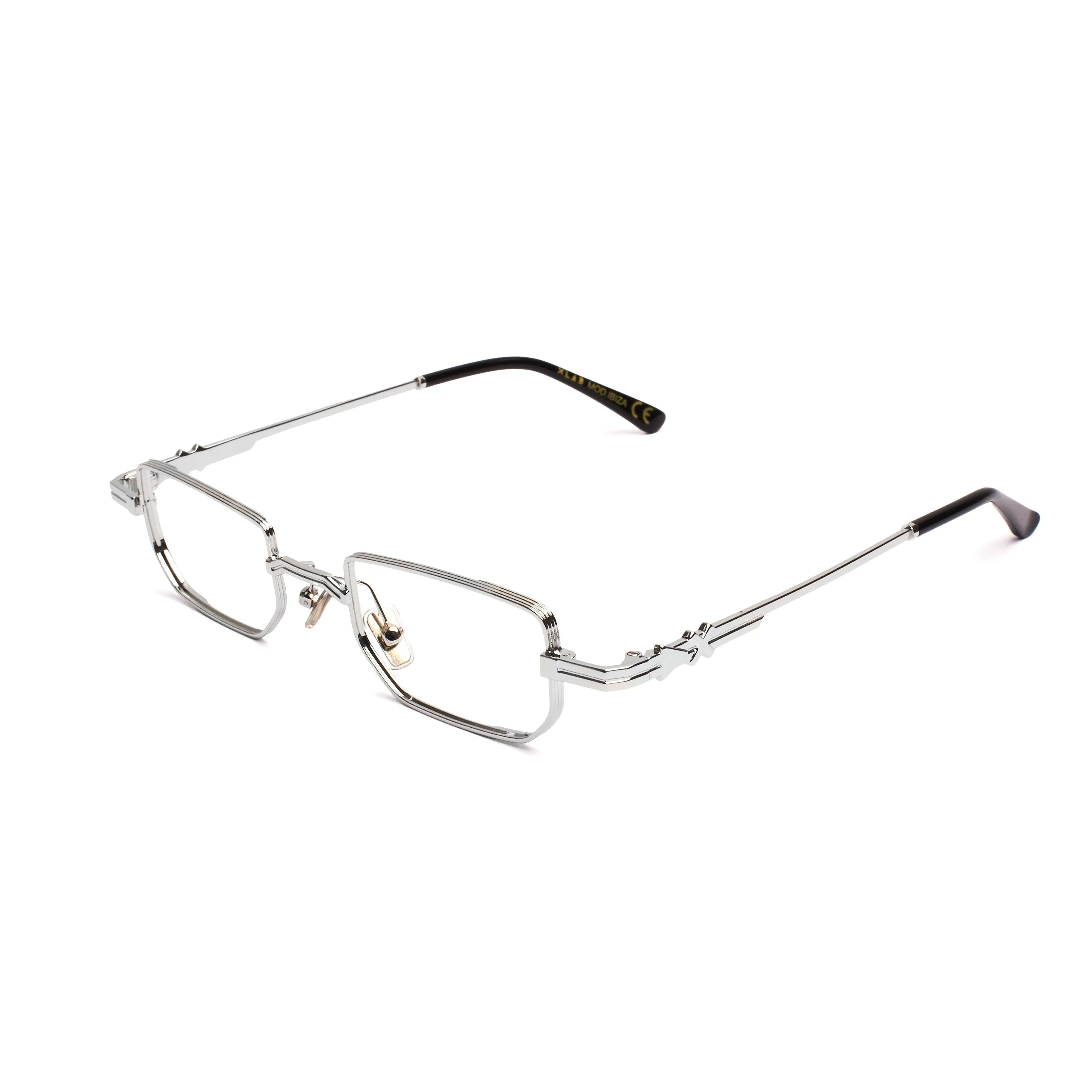 XLAB Unisex Ibiza Montature da vista Metallo Argento Squadrata Anti-luce blu Anti luce blu - per PC - immagine 1