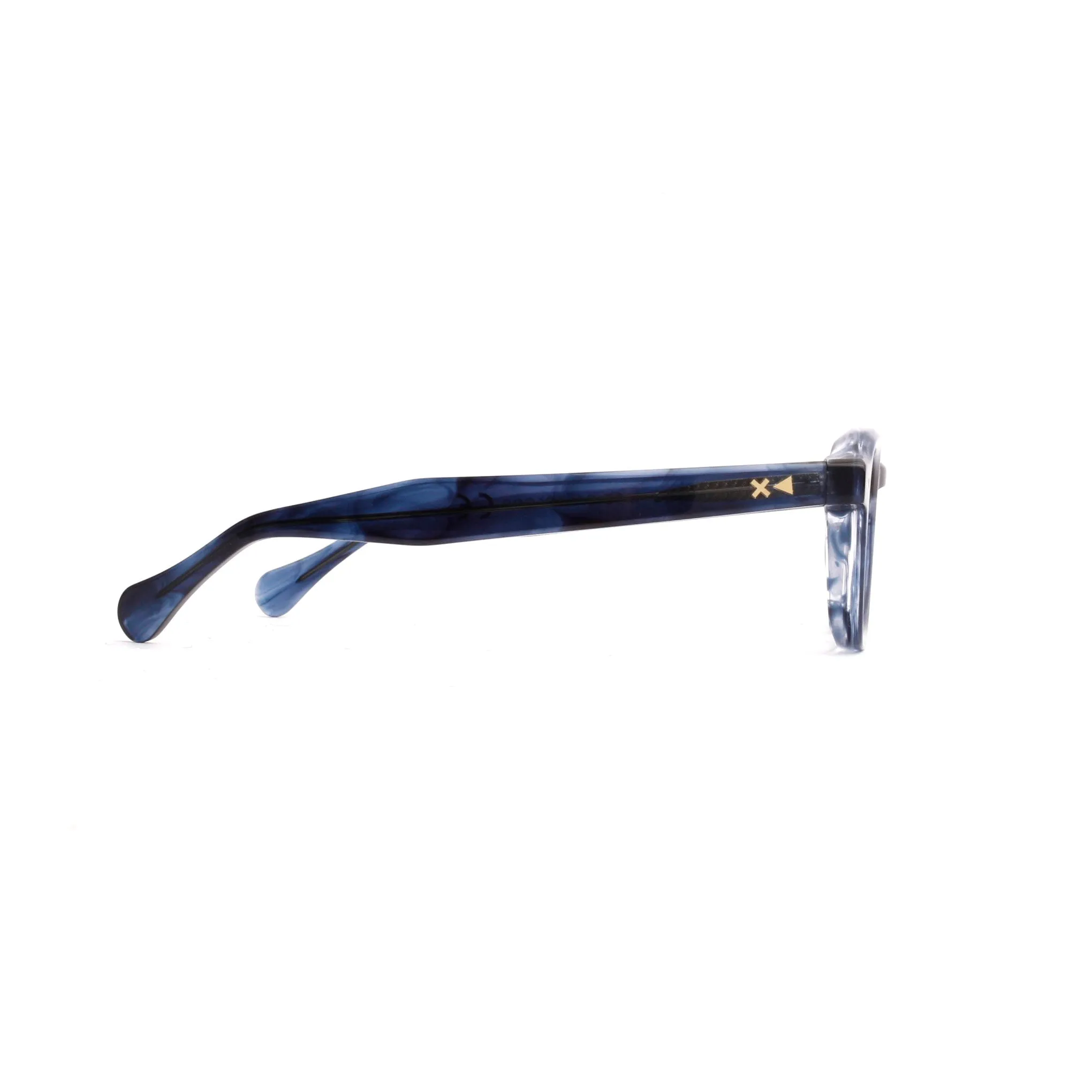 XLAB Galapagos Montature da vista Acetato Blu striato Pantos Anti-luce blu Anti luce blu - per PC - immagine 3