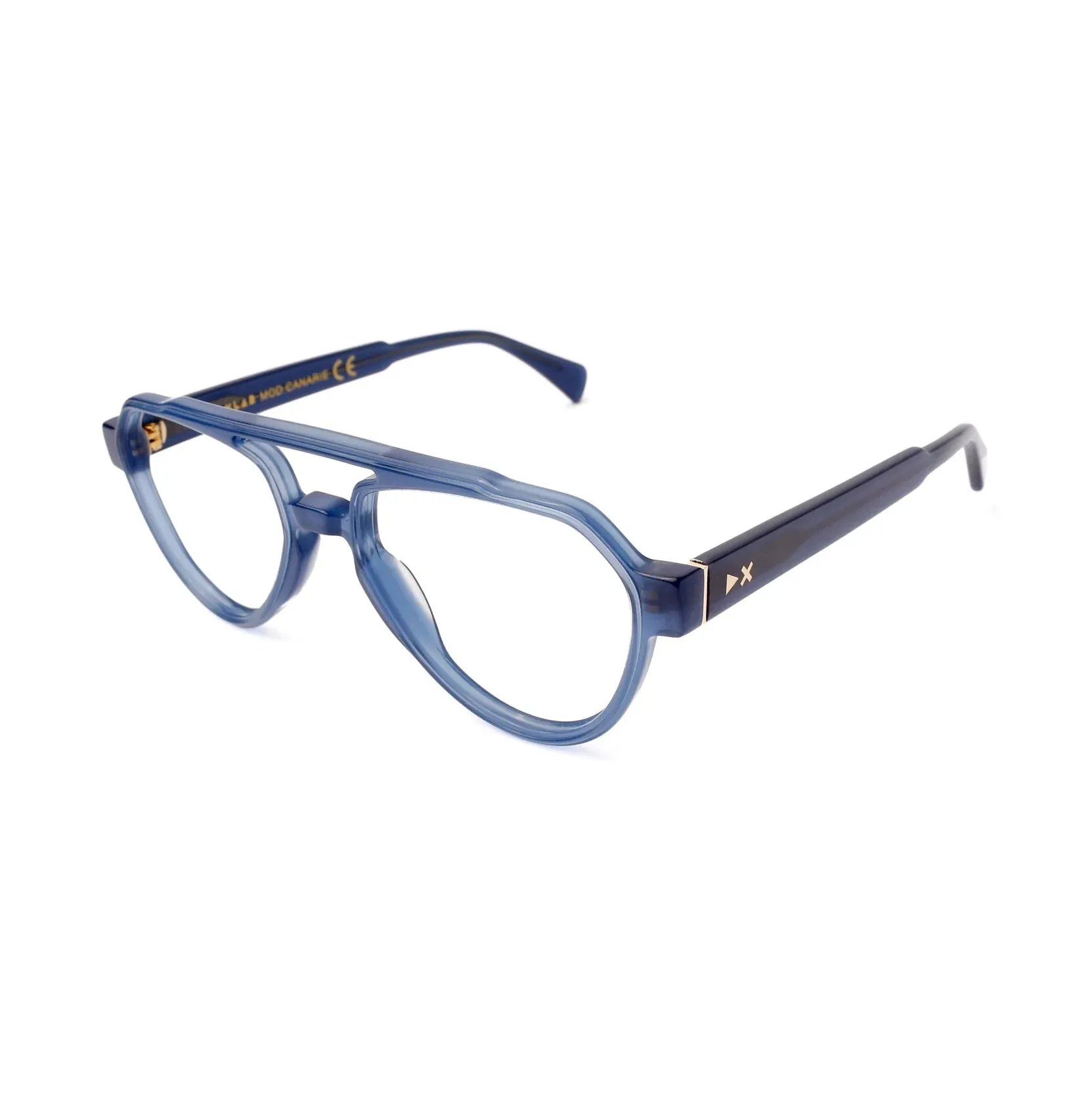 XLAB Canarie Montature da vista Acetato Blu Marrone Pilot Fotocromatiche - immagine 1