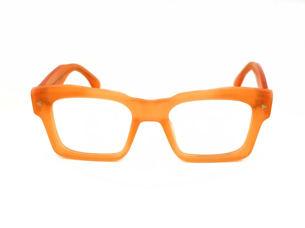 XLAB Unisex Campbell Montature da vista Acetato Arancione opaco Squadrata Anti-luce blu Anti luce blu - per PC - immagine 2