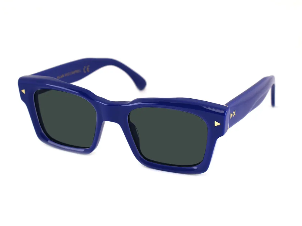 XLAB Unisex Campbell Occhiali da sole Acetato Blu Verde G15 Squadrata Polarizzata - immagine 4
