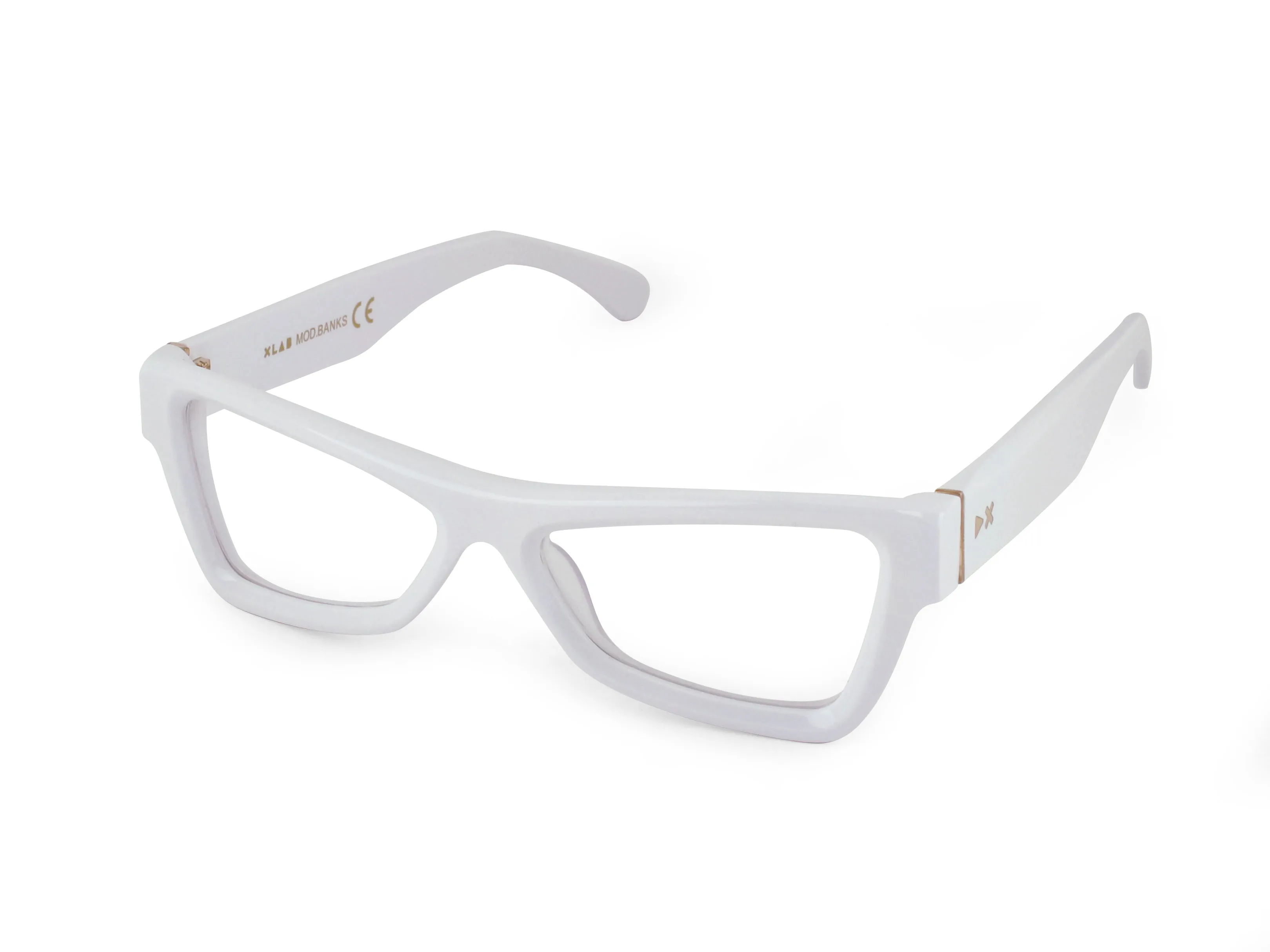 XLAB mod. Banks blue block Bianco Montature da vista Acetato Bianco Marrone Geometrica Fotocromatiche Fotocromatico - immagine 1