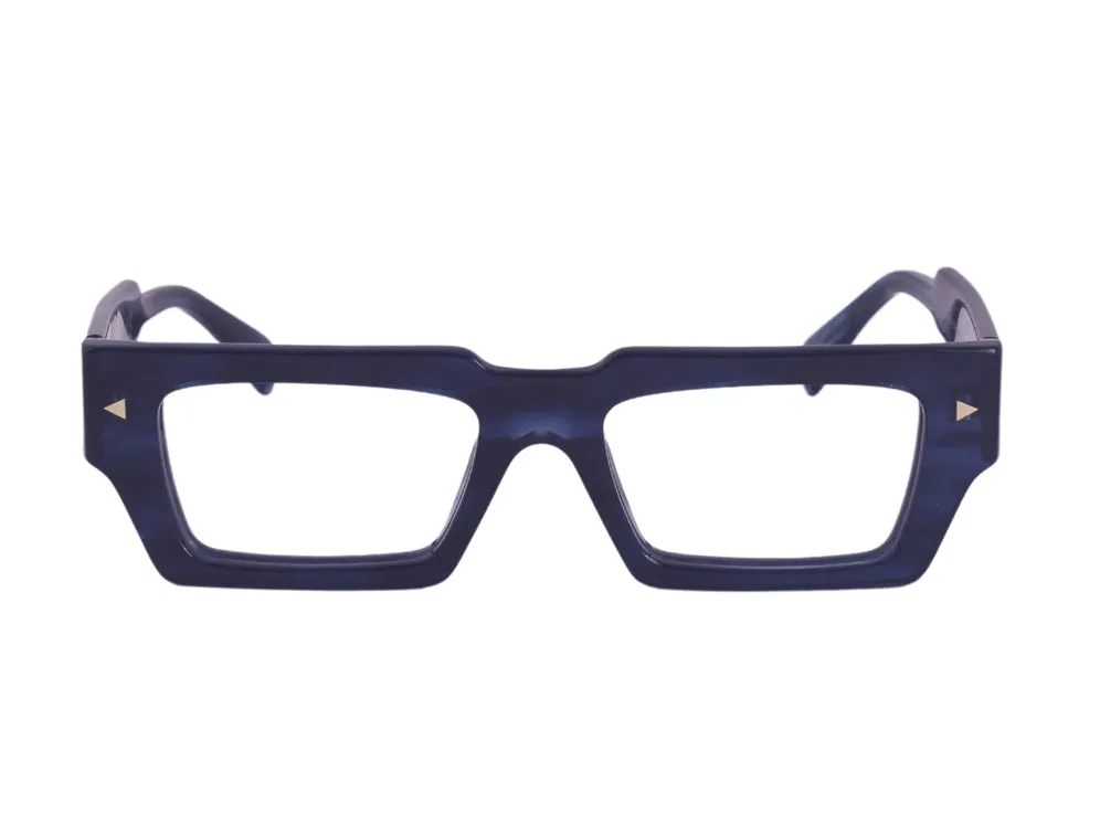 XLAB Auckland Montature da vista Acetato Blu striato Grigio Squadrata Fotocromatiche - immagine 2