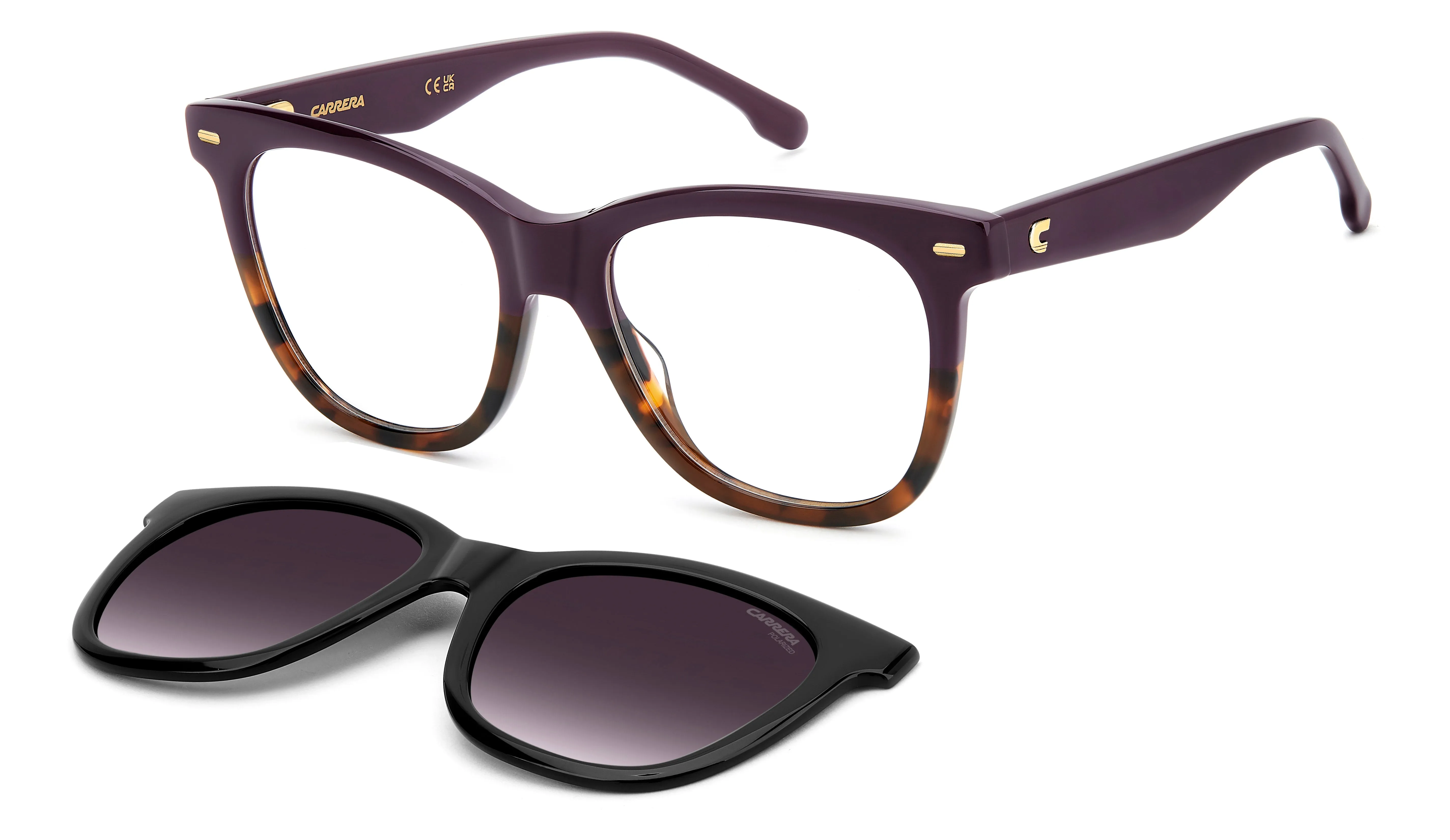 Carrera CA 3098/C HKZ/WJ Montature da vista Acetato Viola Grigio Squadrata Polarizzata Sfumato - immagine 1