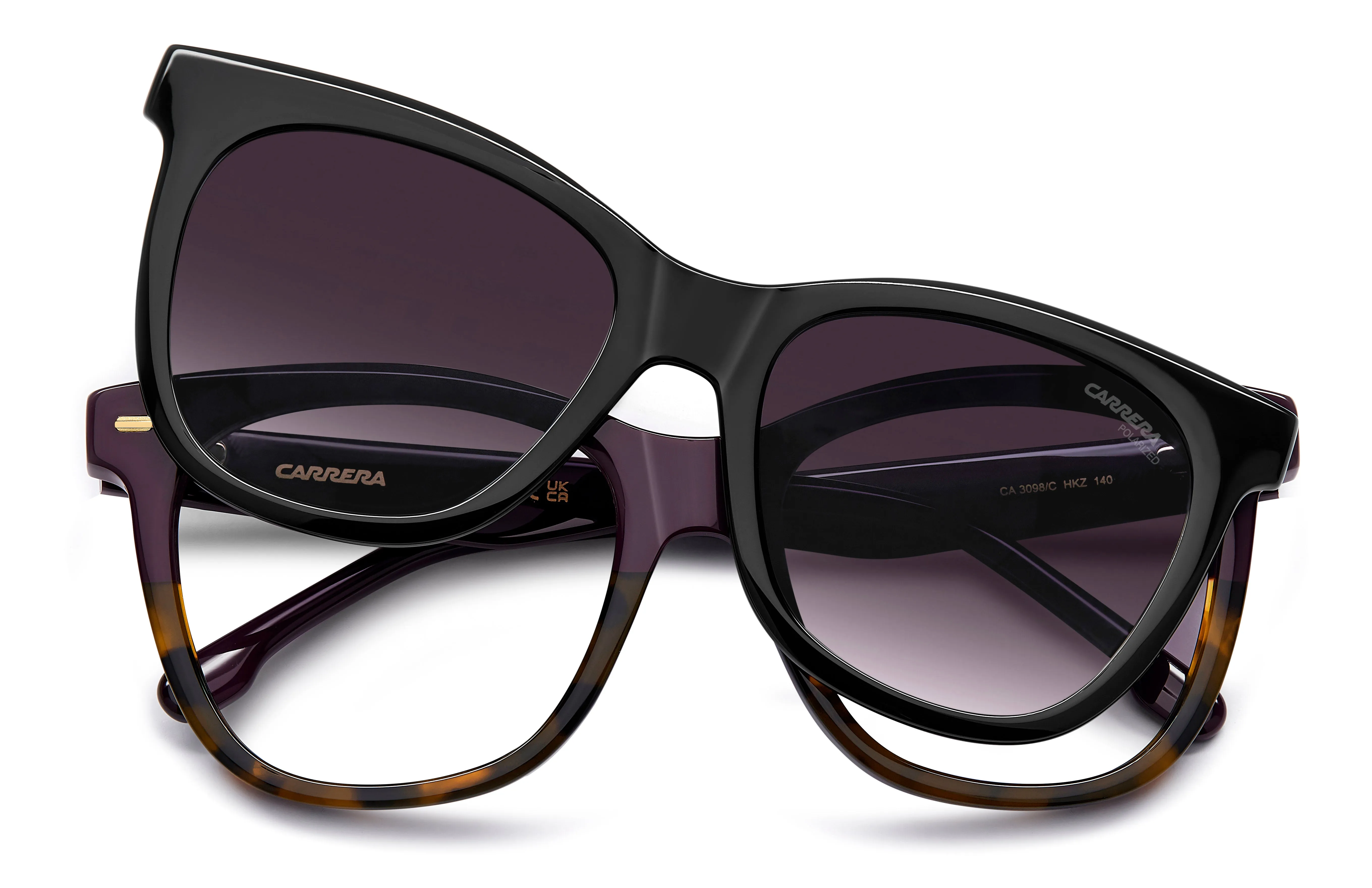 Carrera CA 3098/C HKZ/WJ Montature da vista Acetato Viola Grigio Squadrata Polarizzata Sfumato - immagine 3