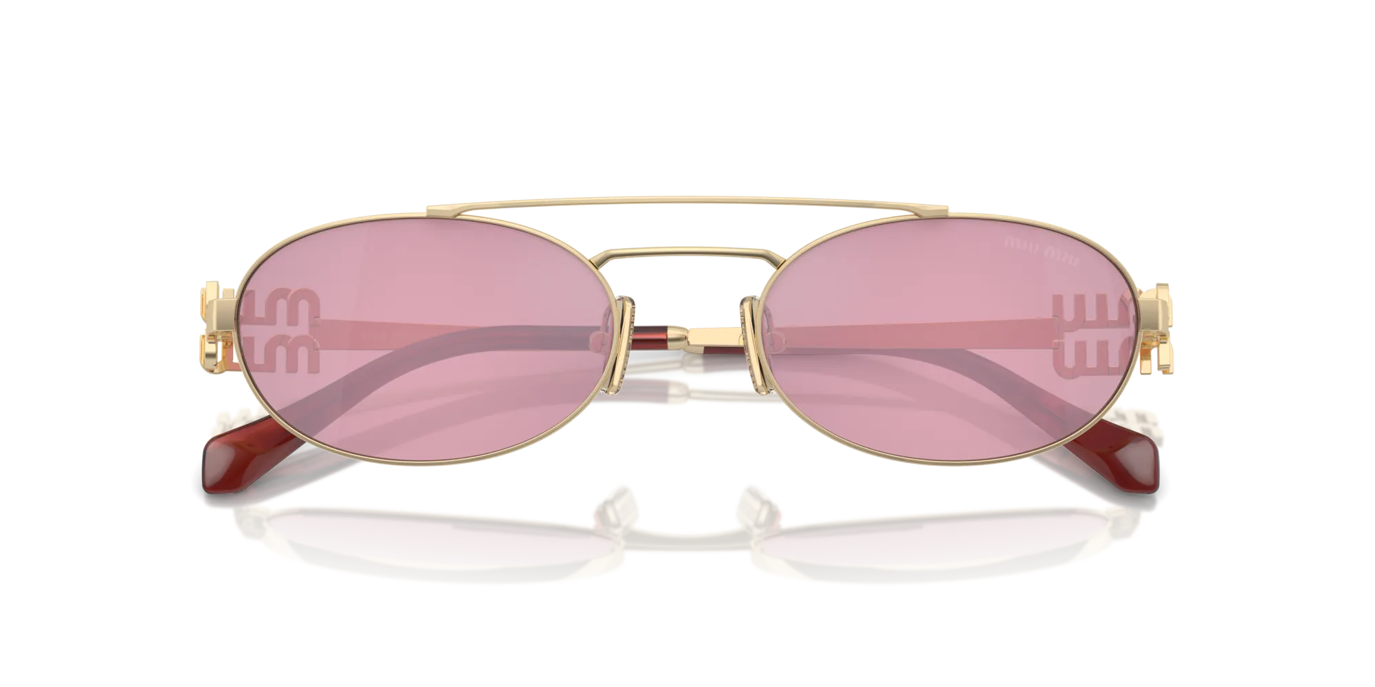 Miu Miu MU 54ZS ZVN50D Occhiali da sole Metallo Oro Rosa Rotonda Normale - immagine 2