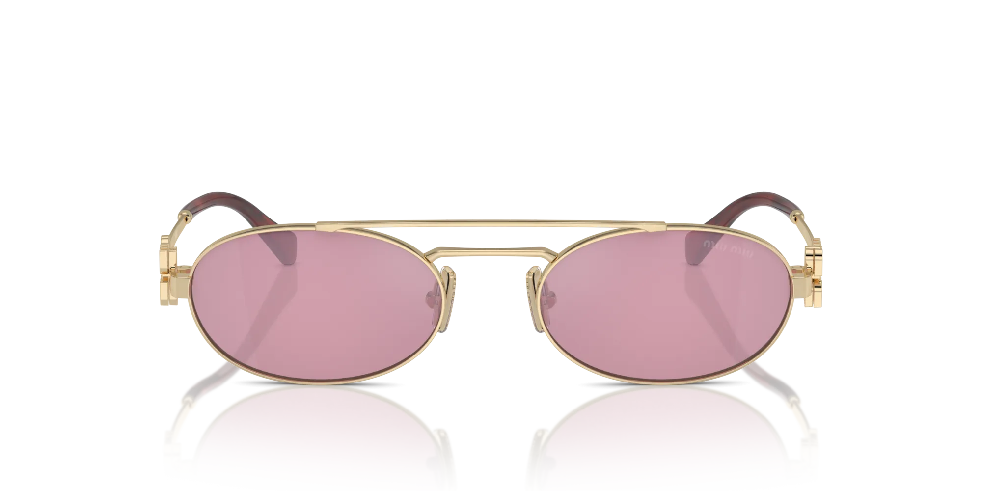 Miu Miu MU 54ZS ZVN50D Occhiali da sole Metallo Oro Rosa Rotonda Normale - immagine 3