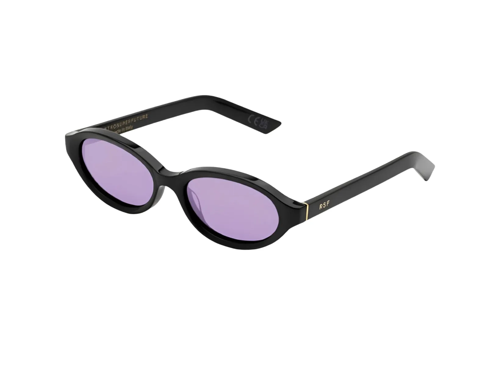 Retrosuperfuture JZ9 PAROLA MELANZANA Occhiali da sole Acetato Nero Viola Rotonda Normale - immagine 1