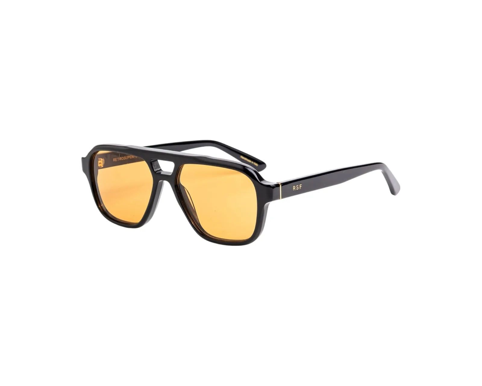 Retrosuperfuture G5U MANEVAL REFINED Occhiali da sole Acetato Nero Giallo Squadrata Normale - immagine 1