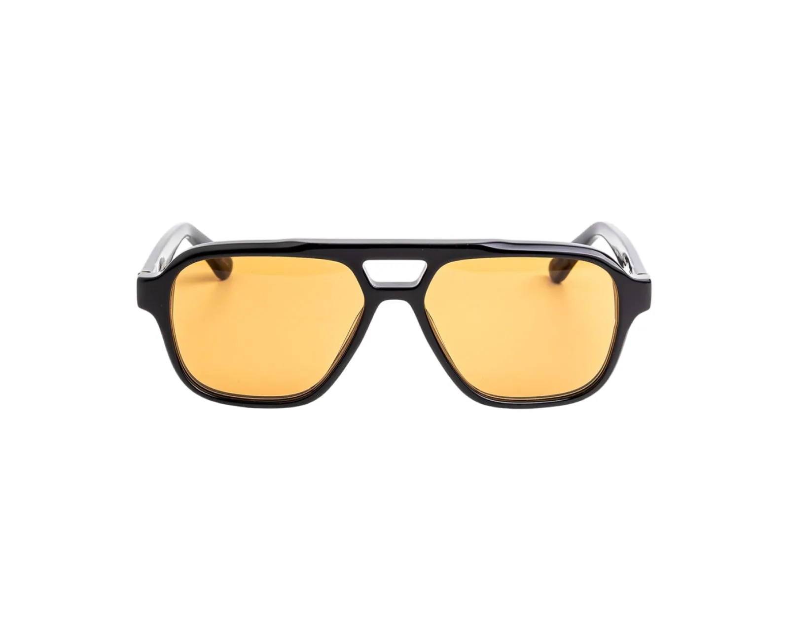 Retrosuperfuture G5U MANEVAL REFINED Occhiali da sole Acetato Nero Giallo Squadrata Normale - immagine 2