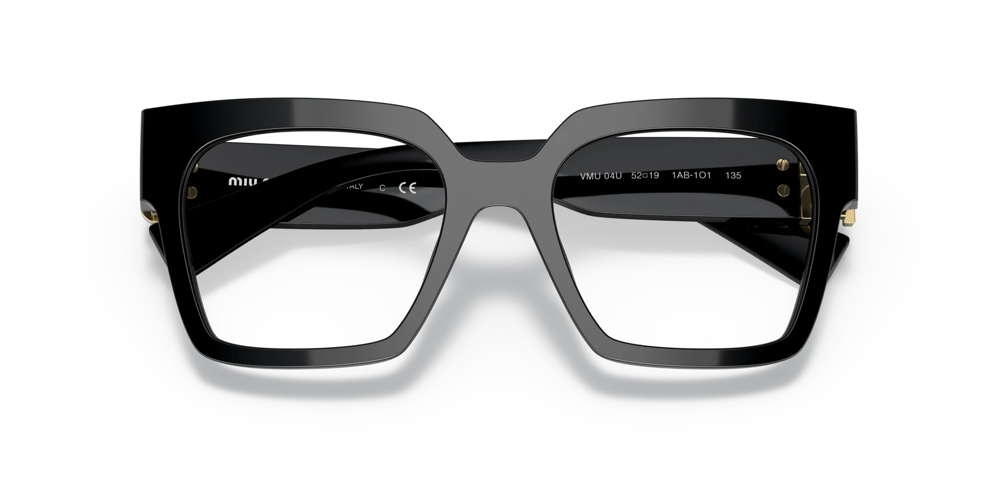 Miu Miu MU 04UV 1AB1O1 Montature da vista Acetato Nero Squadrata Normale - immagine 2