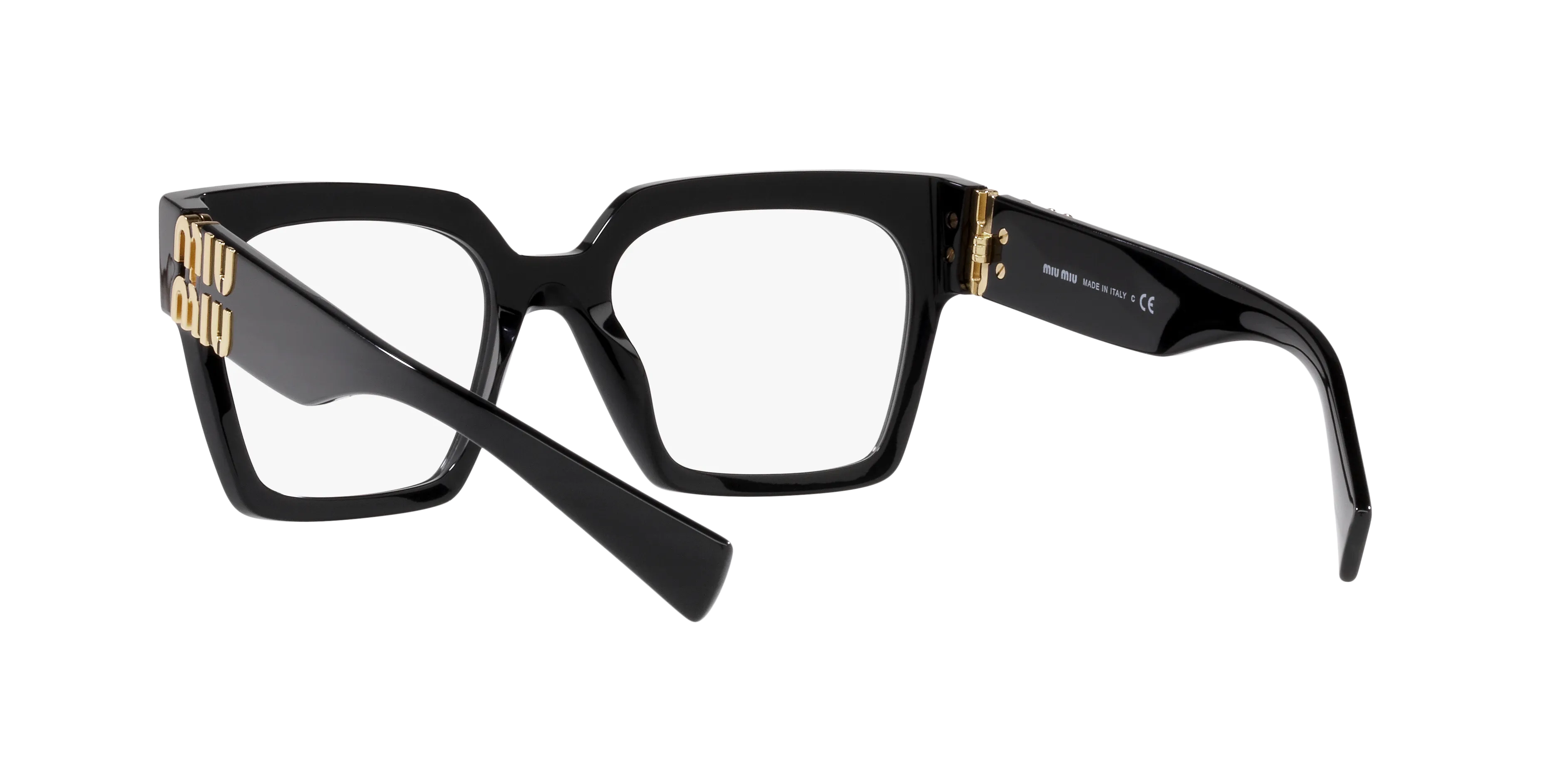Miu Miu MU 04UV 1AB1O1 Montature da vista Acetato Nero Squadrata Normale - immagine 4