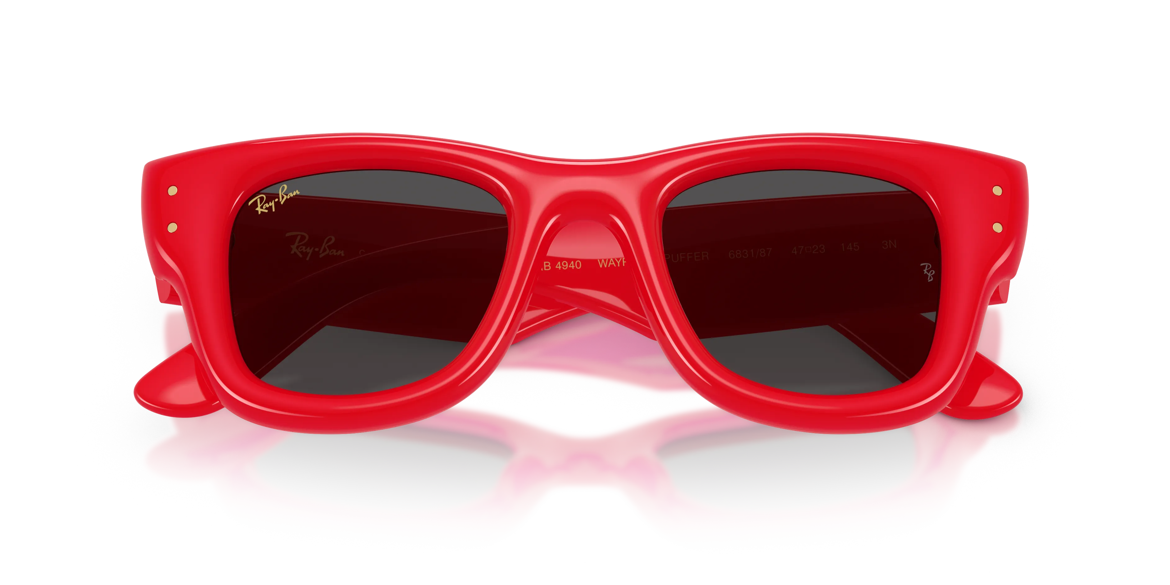 Ray - Ban RB4940 WAYFARER PUFFER 683187 Occhiali da sole Nylon Rosso [""] Squadrata Normale - immagine 2