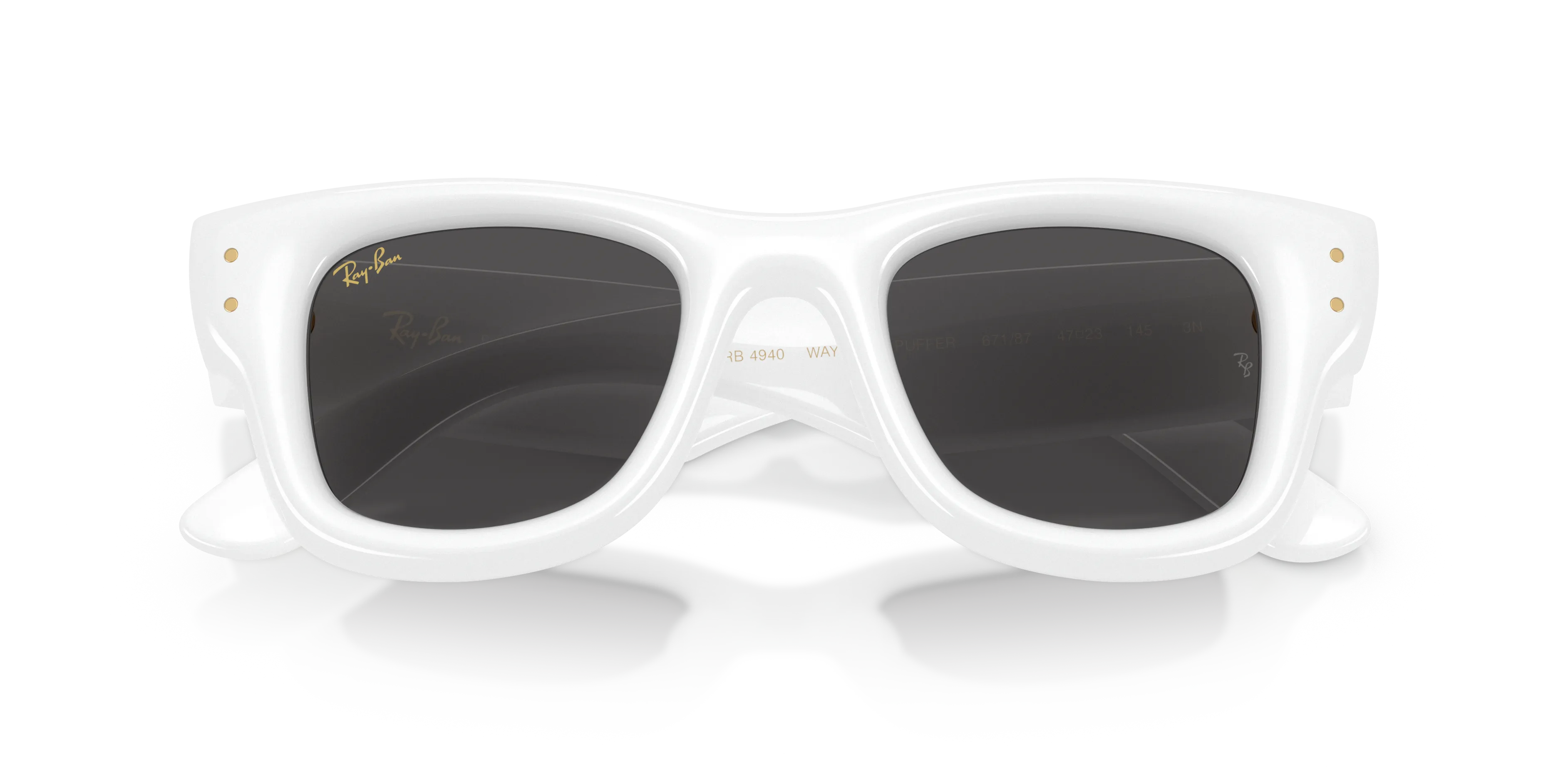 Ray - Ban RB4940 WAYFARER PUFFER 671/87 Occhiali da sole Nylon Bianco [""] Squadrata Normale - immagine 2