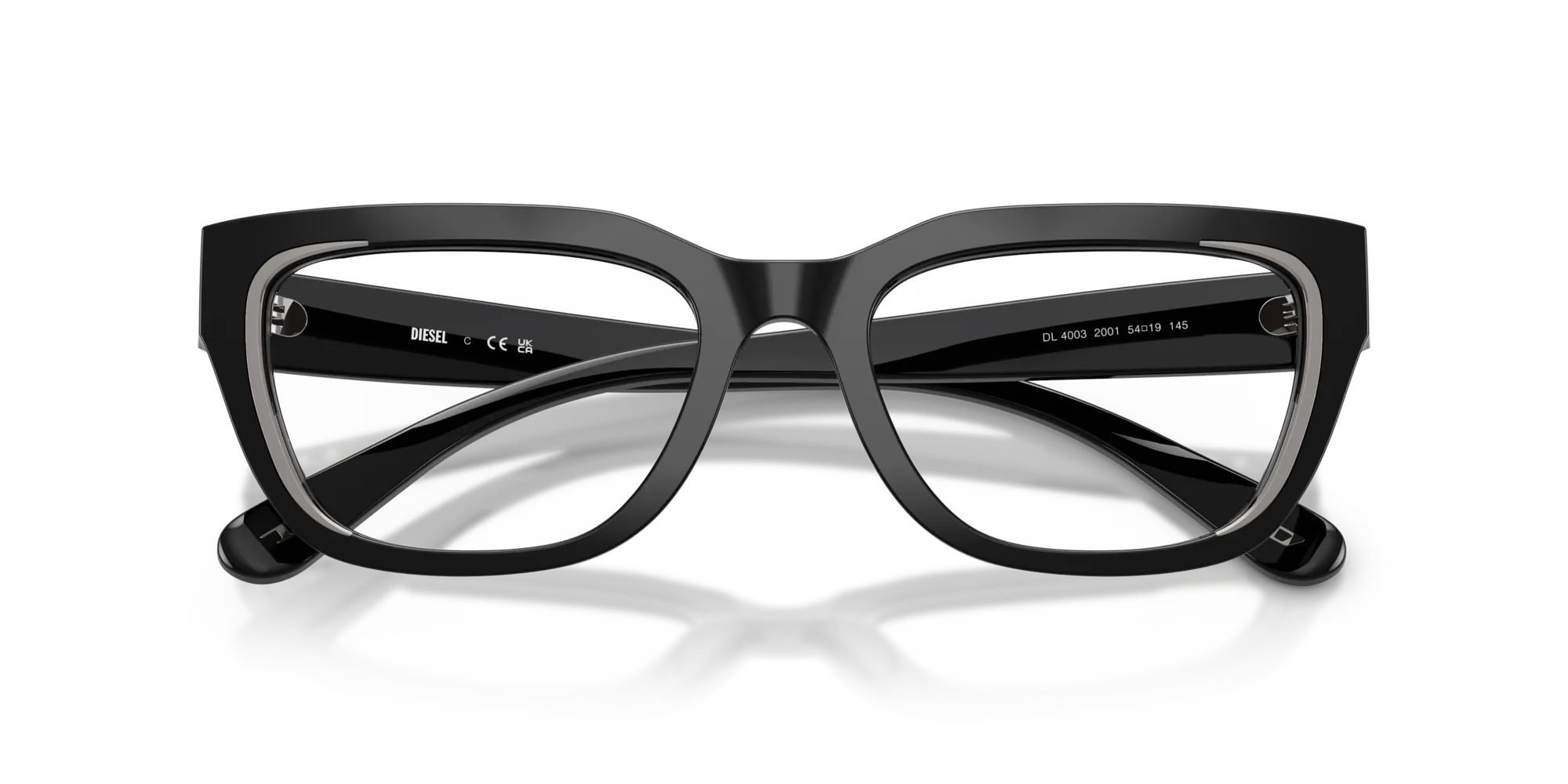 DIESEL DL4003 2001 Montature da vista Acetato Nero Squadrata Normale - immagine 2