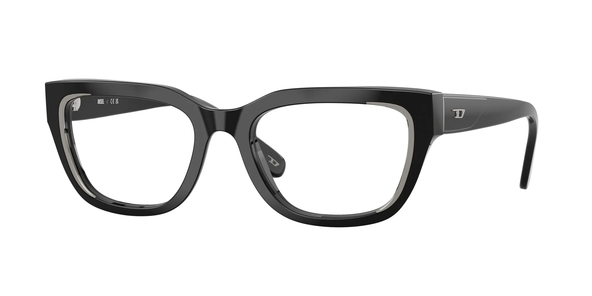 DIESEL DL4003F 2001 Montature da vista Acetato Nero Squadrata Normale - immagine 1