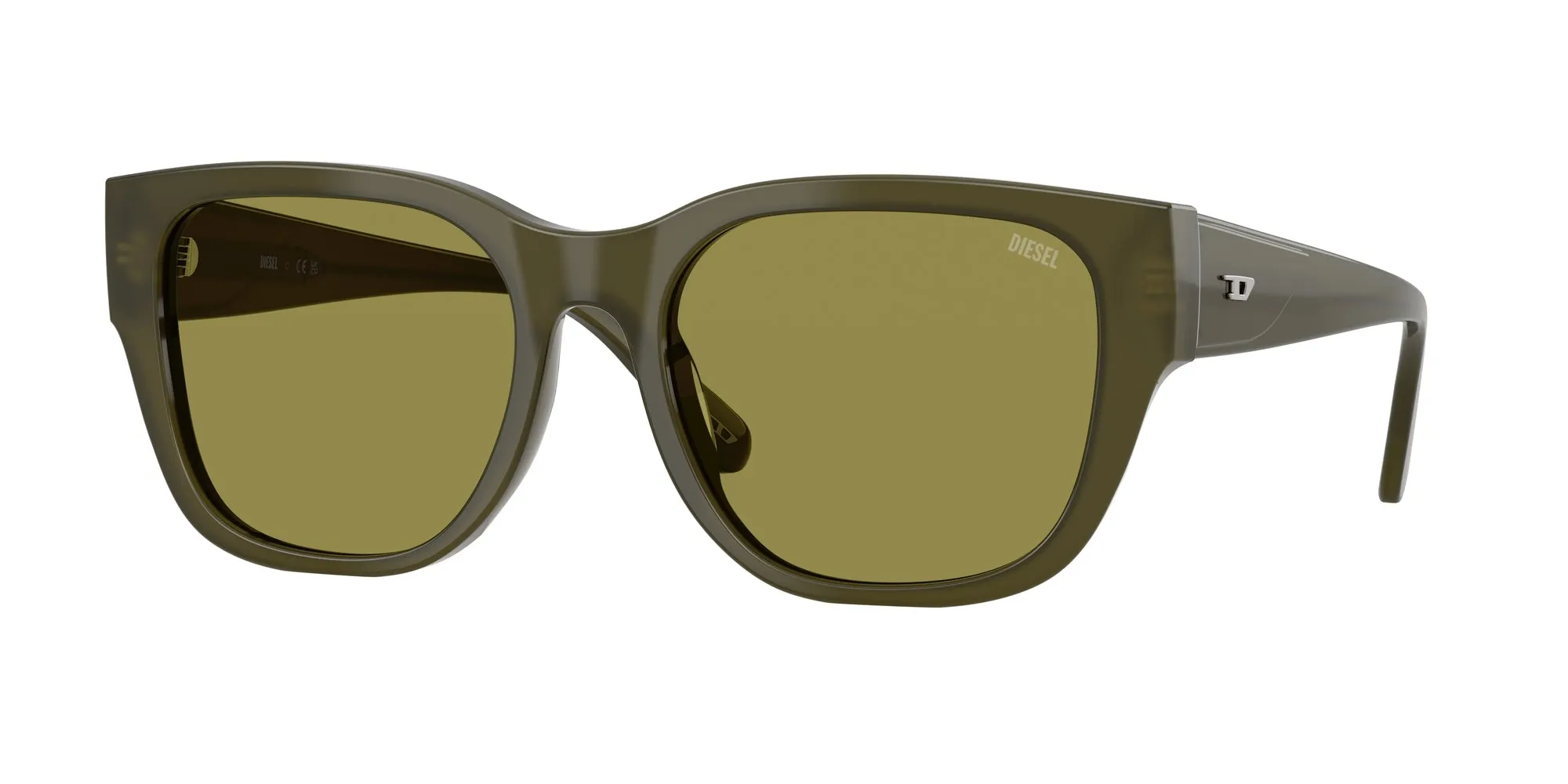 DIESEL DL2005F 2024/2 Occhiali da sole Acetato Verde Verde Squadrata Normale - immagine 1