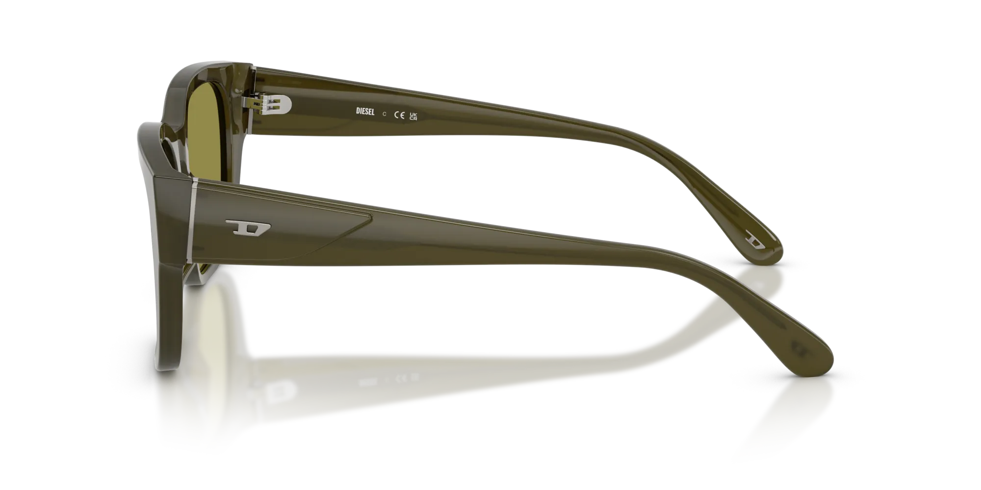 DIESEL DL2005F 2024/2 Occhiali da sole Acetato Verde Verde Squadrata Normale - immagine 4