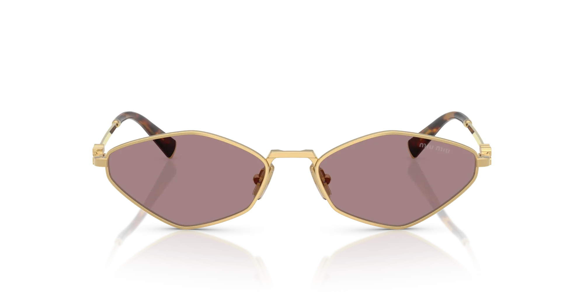 Miu Miu MU 56ZS 5AK20I Occhiali da sole Metallo Oro Marrone Geometrica Normale - immagine 3