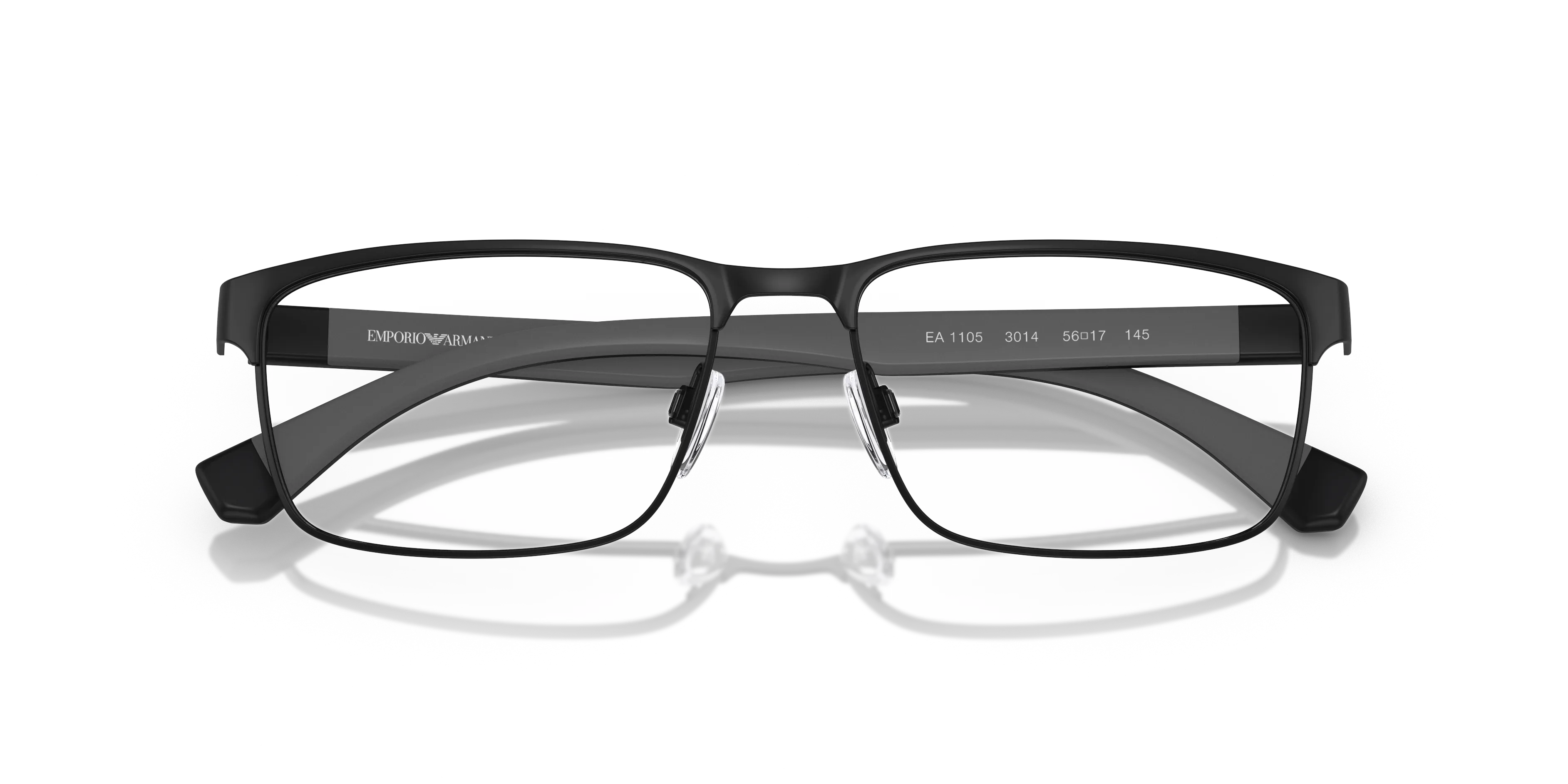 Emporio Armani EA1105 3014 Montature da vista Metallo Nero Trasparente Squadrata Normale - immagine 2