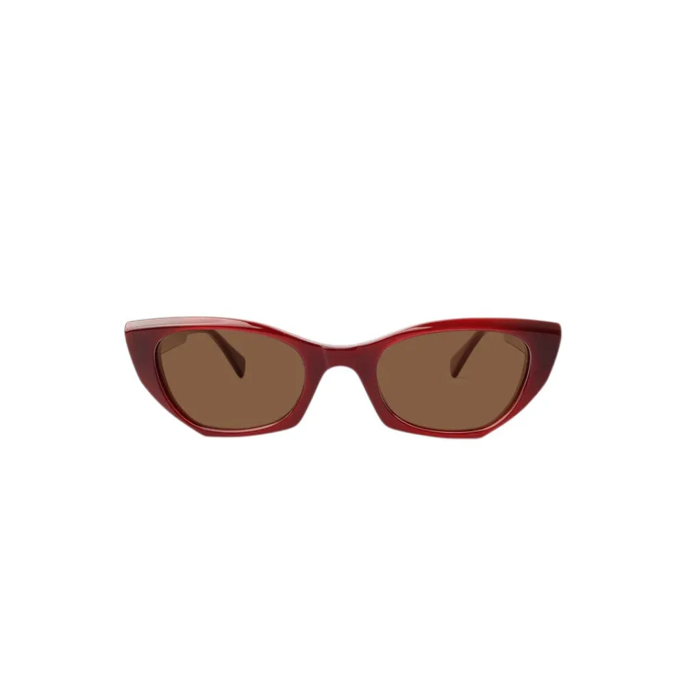 XLAB Irlanda Occhiali da sole Acetato Bordeaux Verde G15 Cat Eye Polarizzata - immagine 2