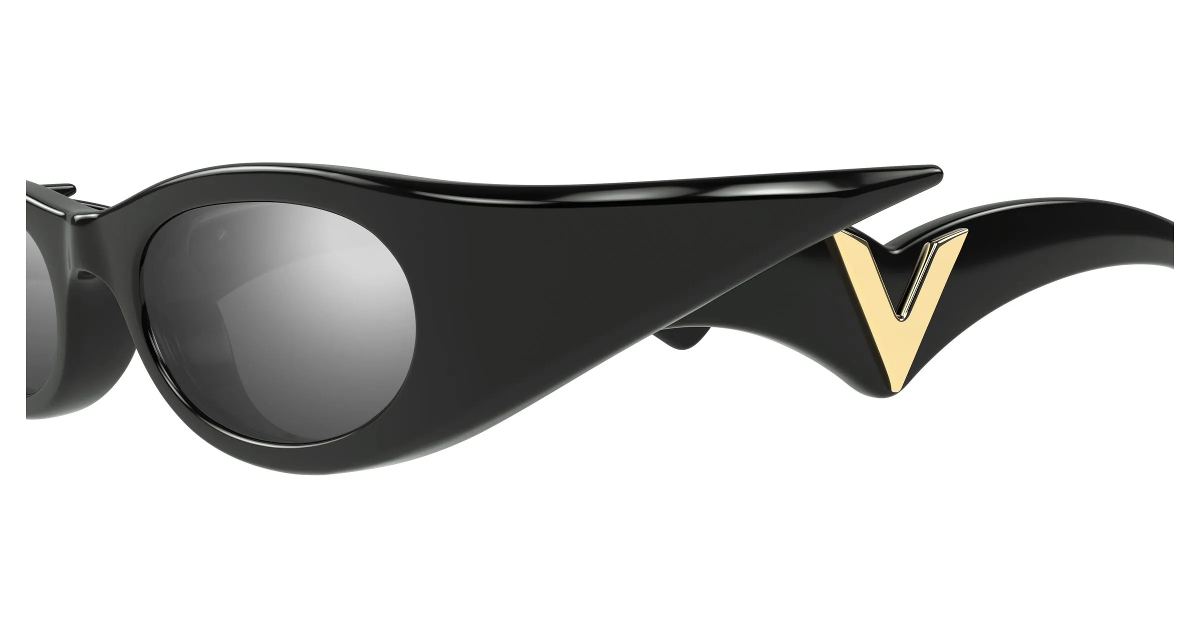 Valentino VG0045S 005 Occhiali da sole Bio-iniettato Nero Argento Geometrica - immagine 3