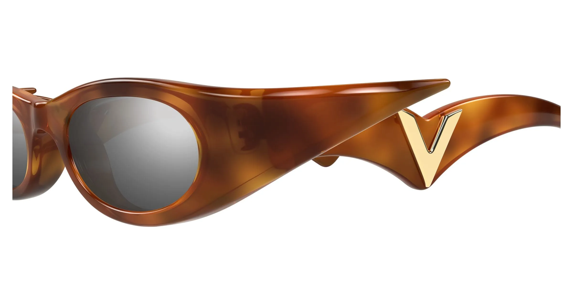 Valentino VG0045S 003 Occhiali da sole Bio-iniettato Havana Argento Geometrica - immagine 3