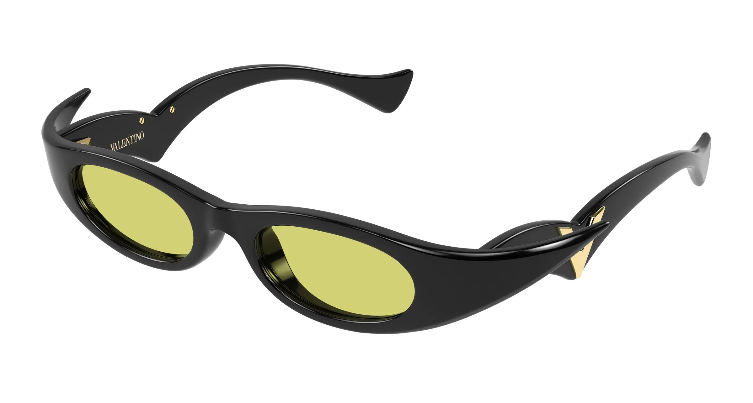 Valentino VG0045S 001 Occhiali da sole Bio-iniettato Nero Giallo Geometrica - immagine 1