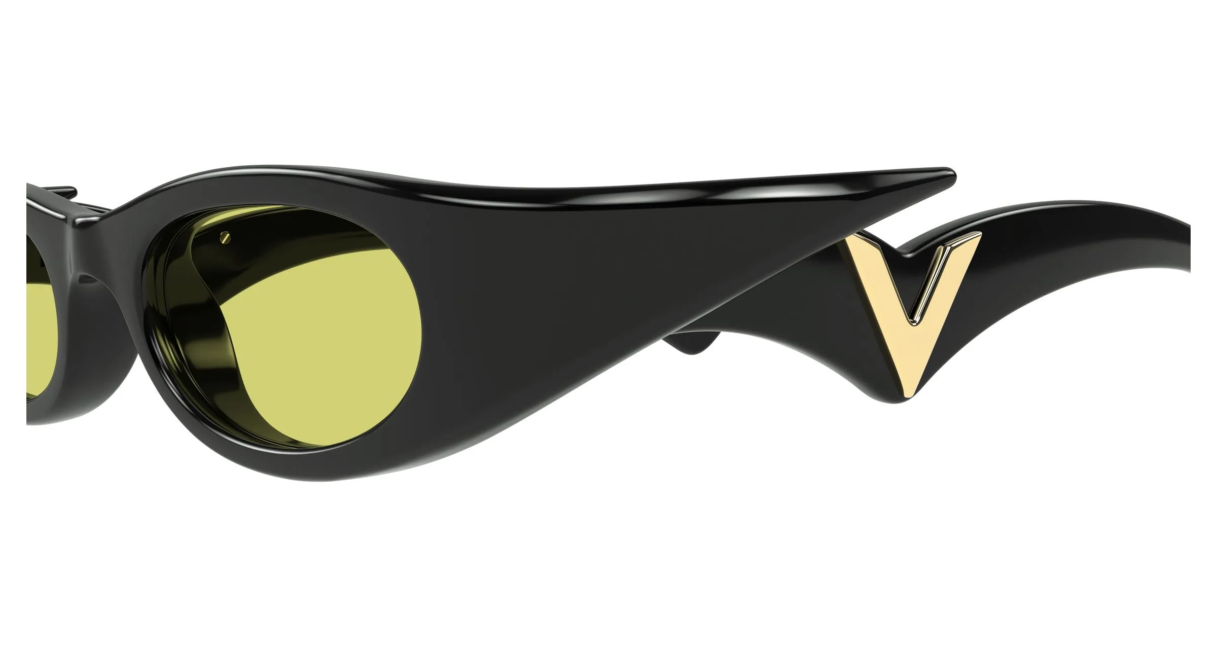 Valentino VG0045S 001 Occhiali da sole Bio-iniettato Nero Giallo Geometrica - immagine 3
