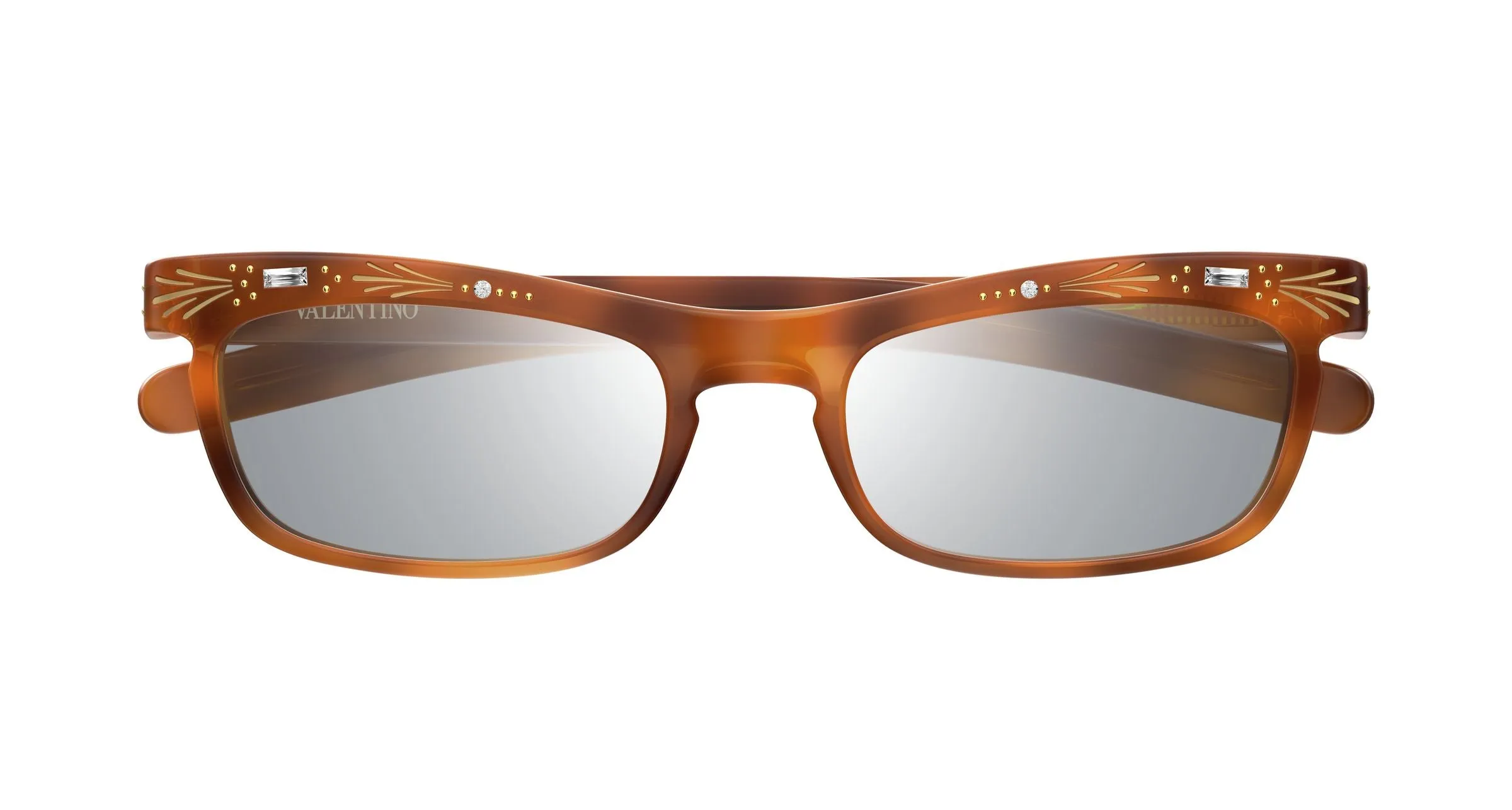 Valentino VG0044S 006 Occhiali da sole Acetato Havana Argento Squadrata - immagine 2
