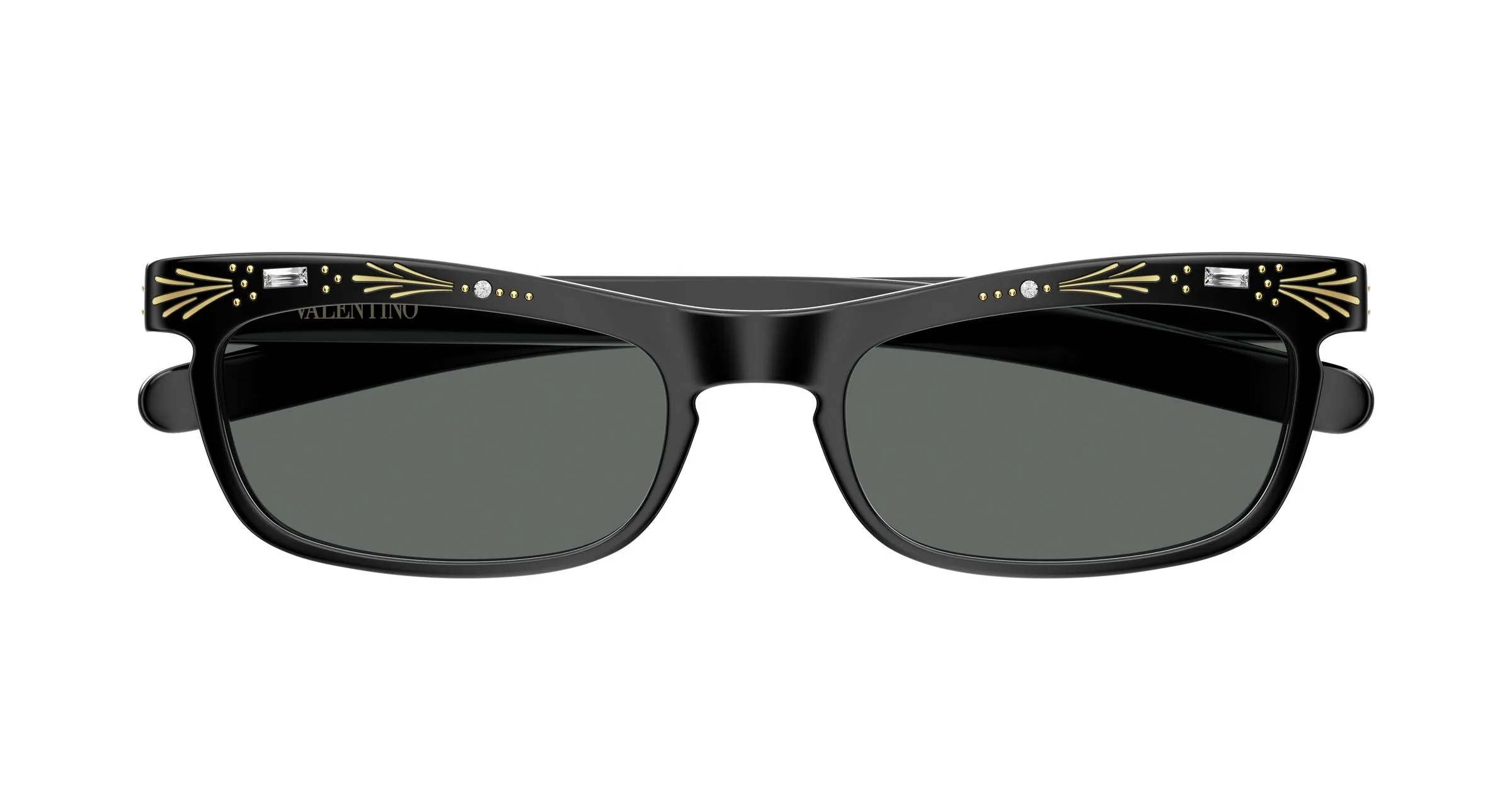 Valentino VG0044S 001 Occhiali da sole Acetato Nero Grigio Squadrata - immagine 2
