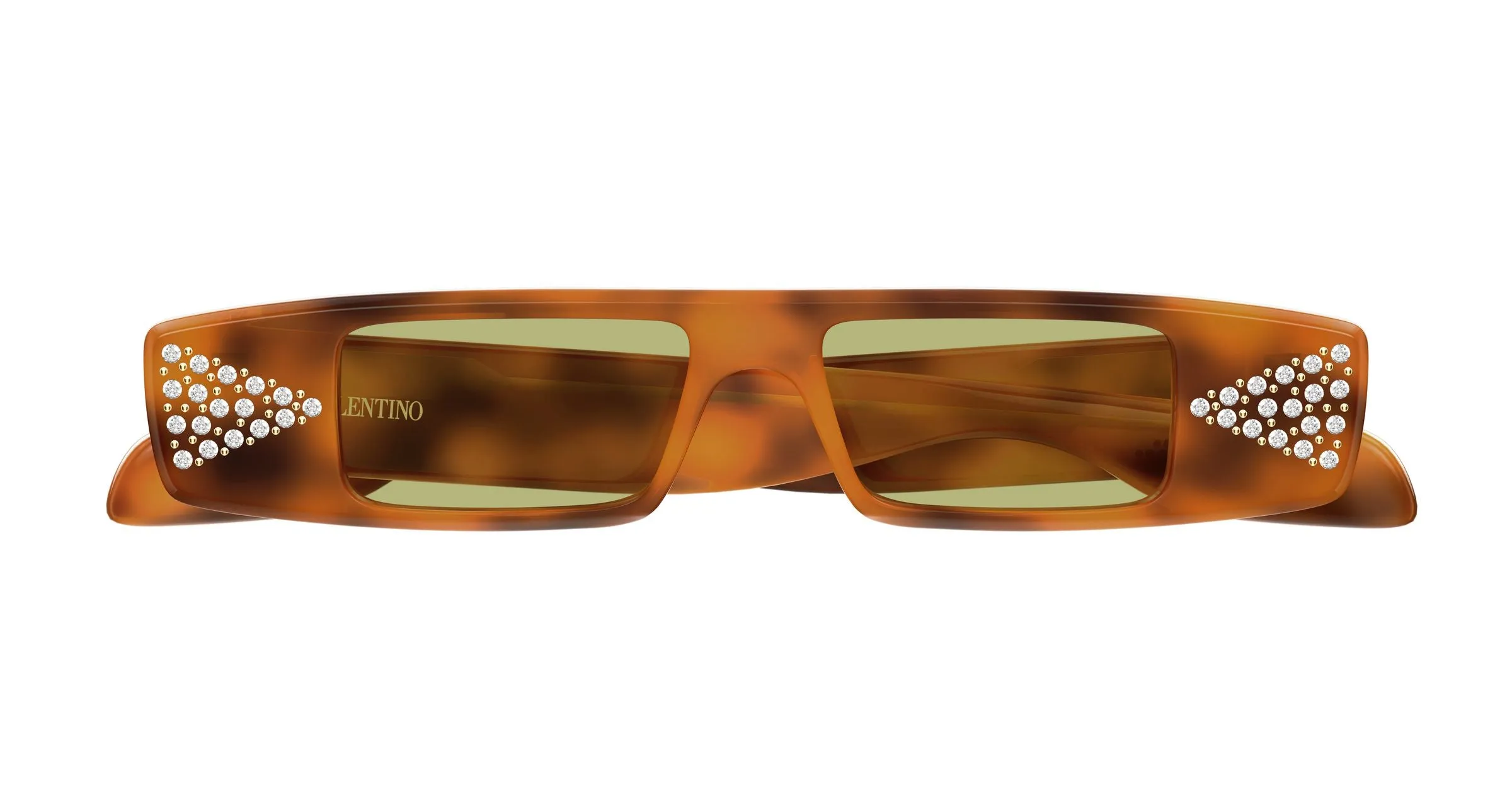 Valentino VG0043S 003 Occhiali da sole Acetato Havana Verde Squadrata - immagine 2