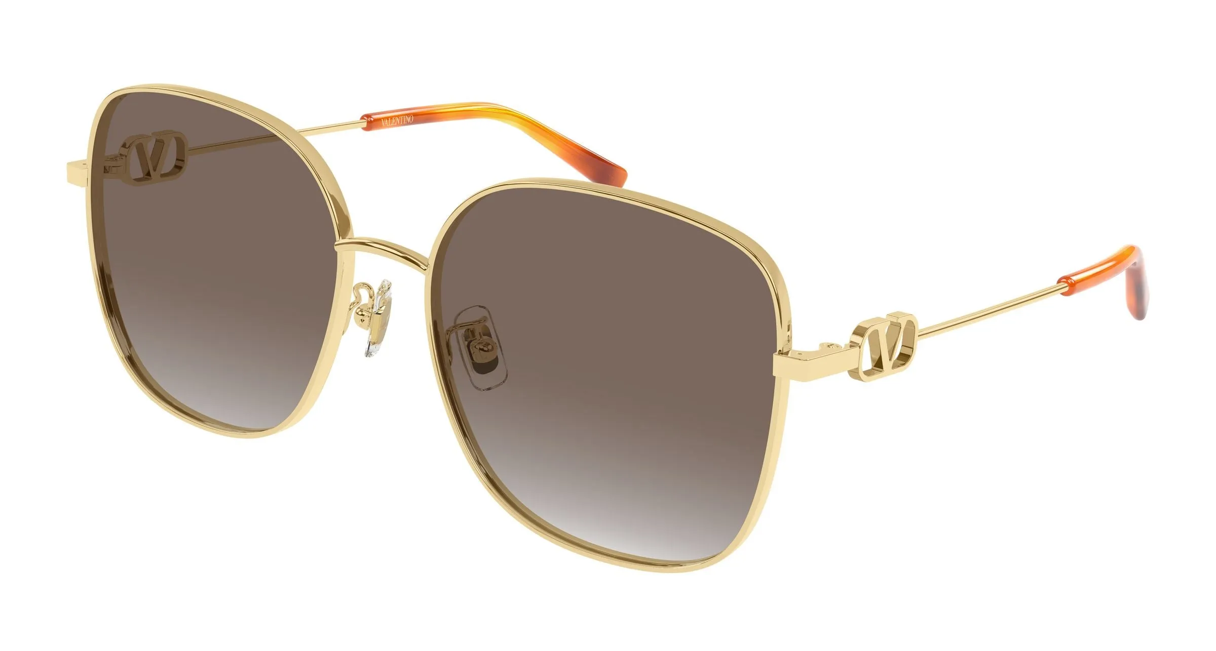 Valentino VG0042SK 002 Occhiali da sole Metallo Oro Marrone Rotonda - immagine 1