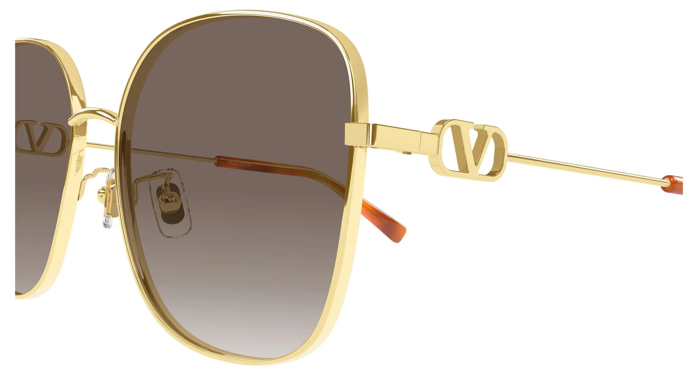 Valentino VG0042SK 002 Occhiali da sole Metallo Oro Marrone Rotonda - immagine 3