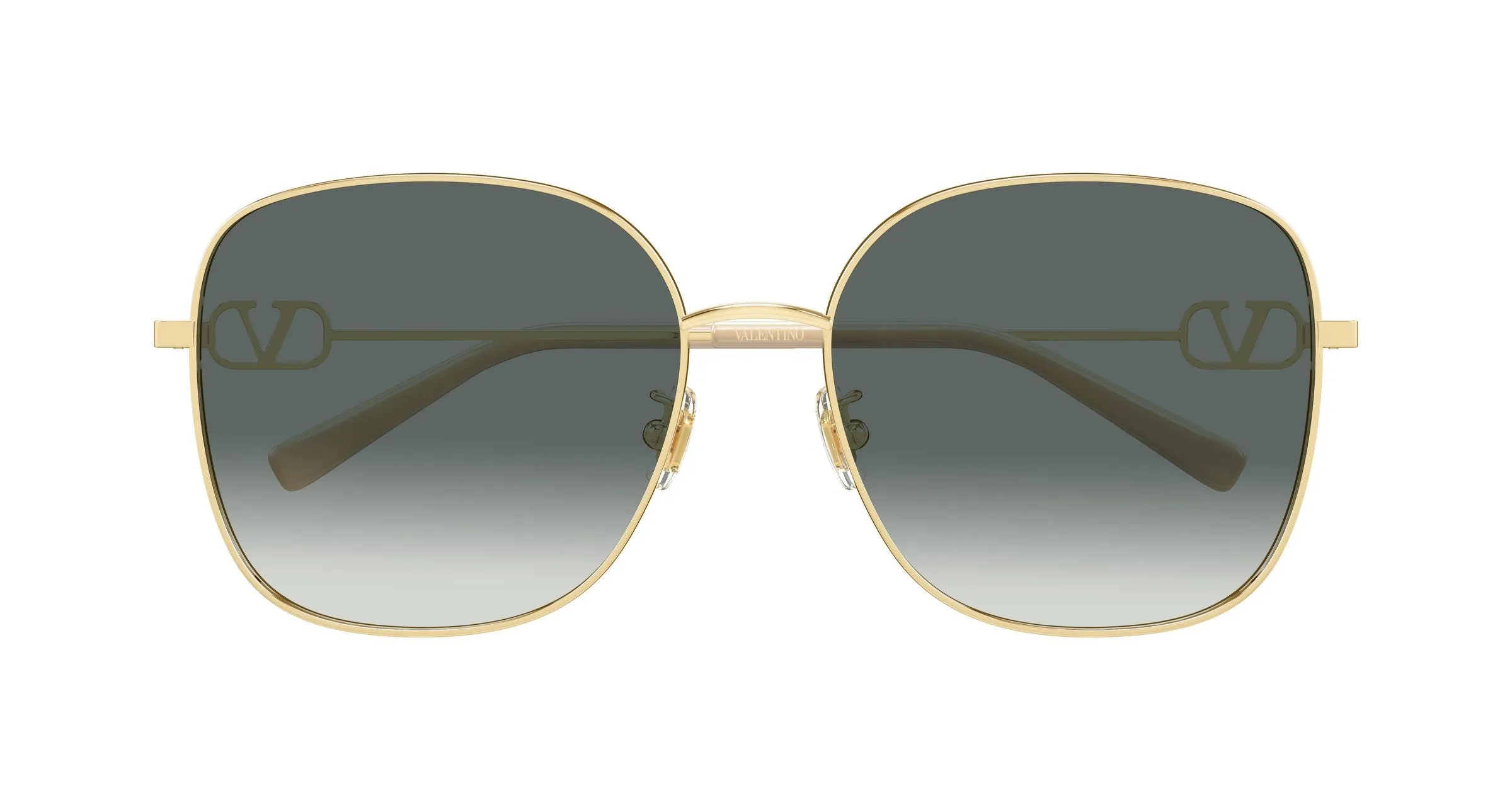 Valentino VG0042SK 001 Occhiali da sole Metallo Oro Grigio Rotonda - immagine 2