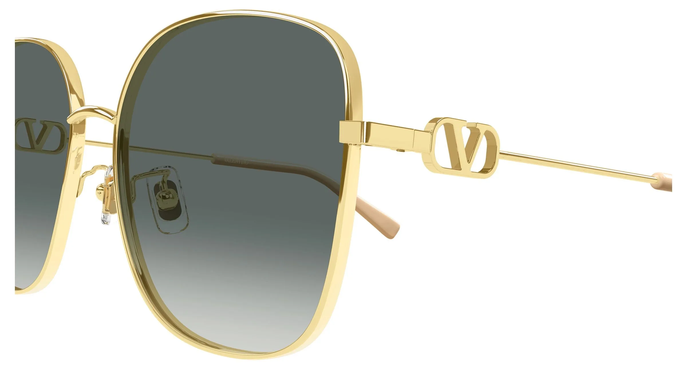 Valentino VG0042SK 001 Occhiali da sole Metallo Oro Grigio Rotonda - immagine 3